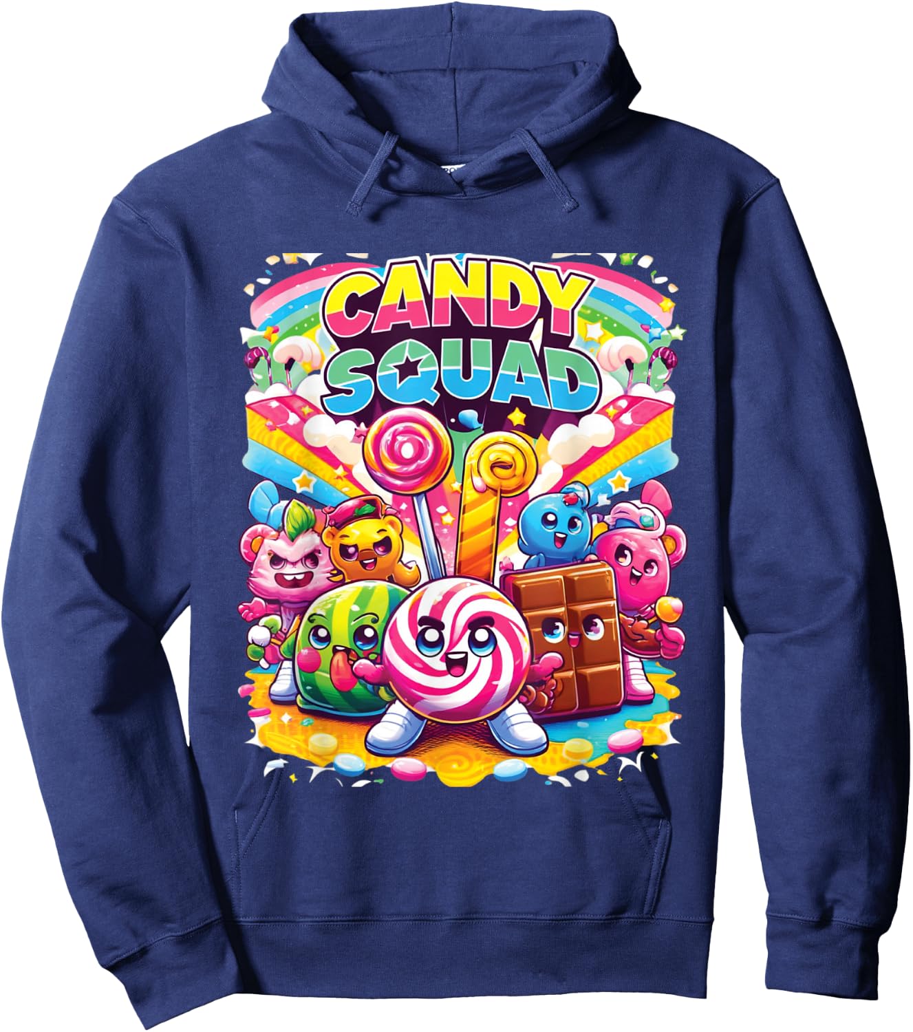 Candyland Party Candy Squad Colorful Candy For Kids Sweetie Hoodie - Hoodie | Navy