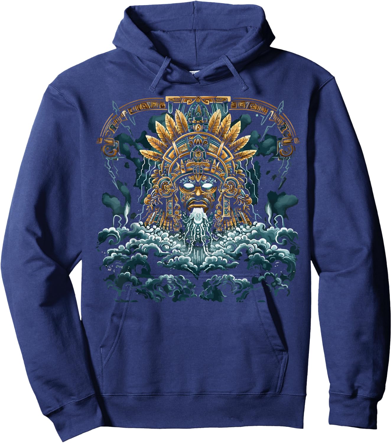 Aztec God Aztec Culture Mayan Indigenous Tlaloc Statue Hoodie - Hoodie | Navy