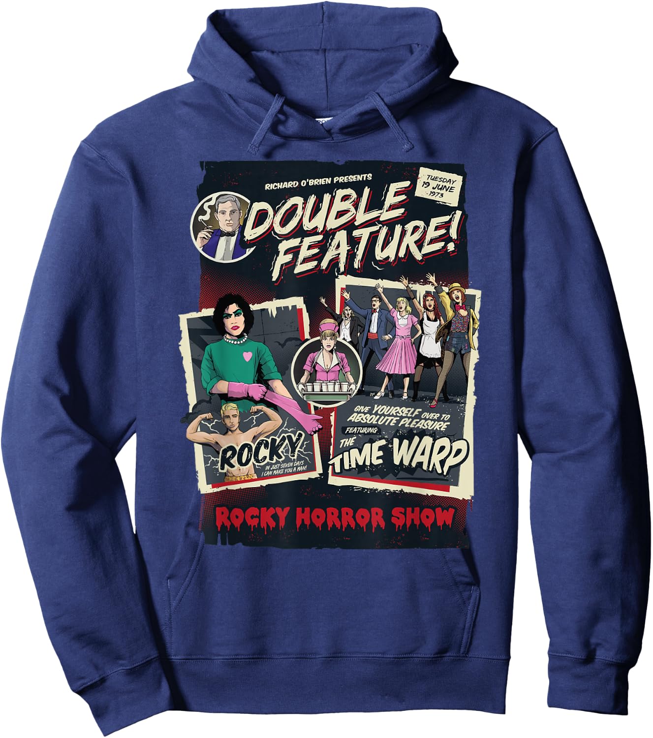 Rocky Horror Show Double Feature Posters Hoodie - Hoodie | Navy