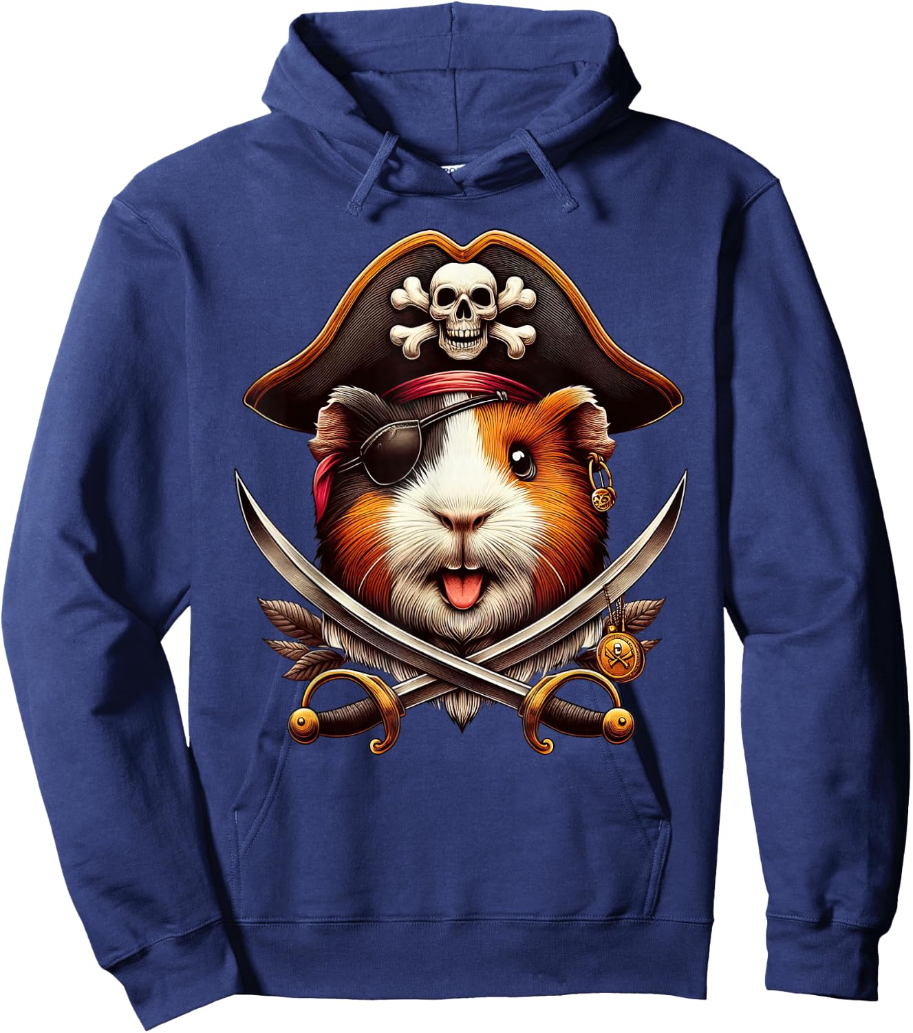 Guinea Pig Pirate Crossbones Halloween Kids Hoodie - Hoodie | Navy