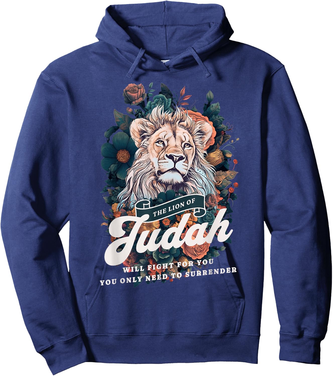 Jesus The Lion Of Judah will Fight For You Faith Christians Hoodie - Hoodie | Navy