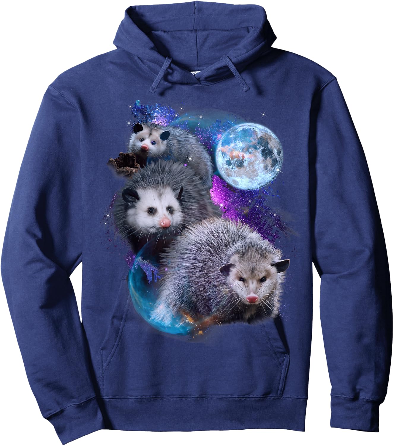3 Moon Opossum Funny Marsupial Rodent Opossum Art Novelty Hoodie - Hoodie | Navy