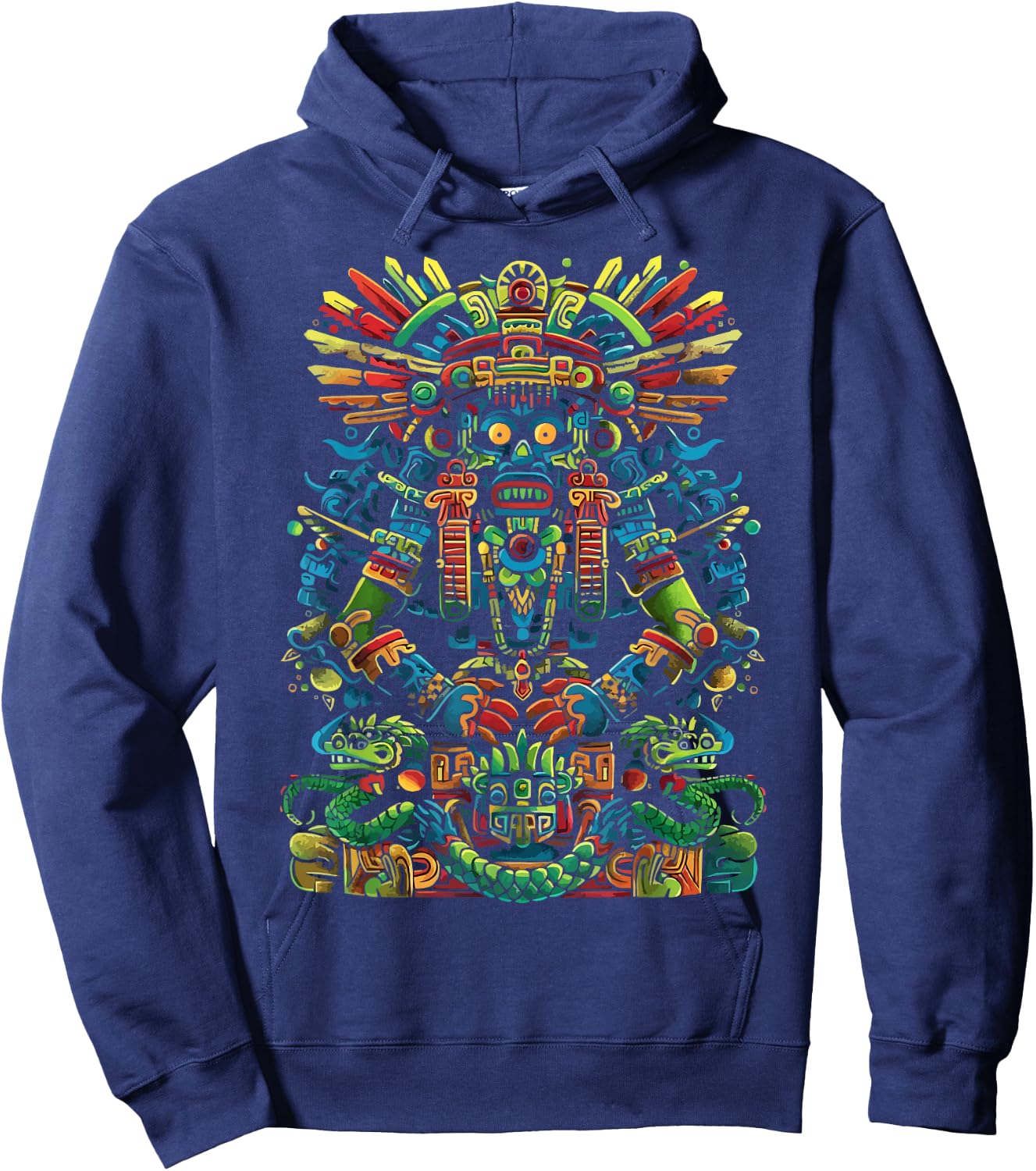 Aztec God Aztec Culture Mayan Indigenous Tlaloc Statue Hoodie - Hoodie | Navy