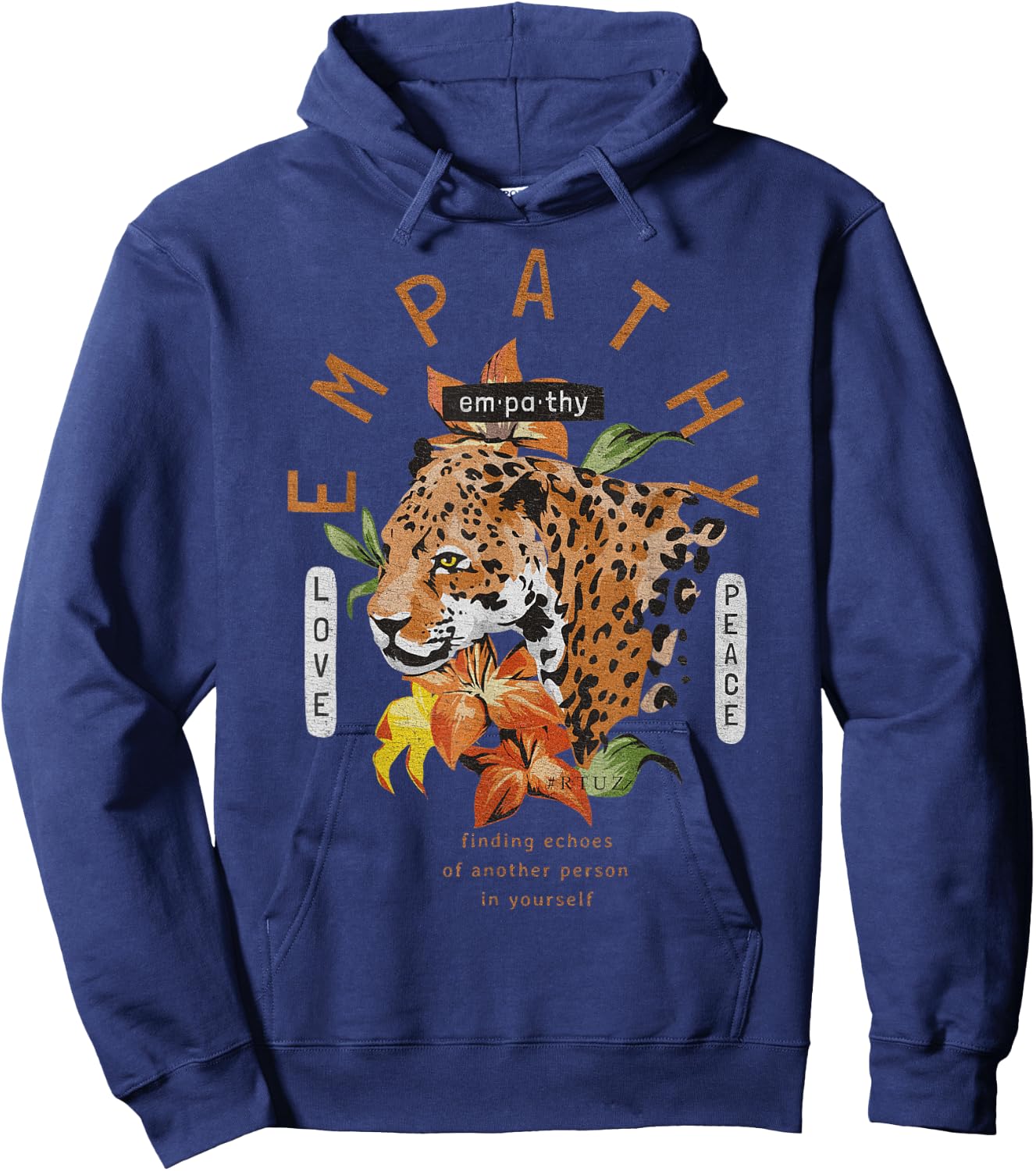 Hip Hop Y2K Vintage Hipster Edgy Urban Streetwear Tiger Men Women Girls Kids Hoodie - Hoodie | Navy