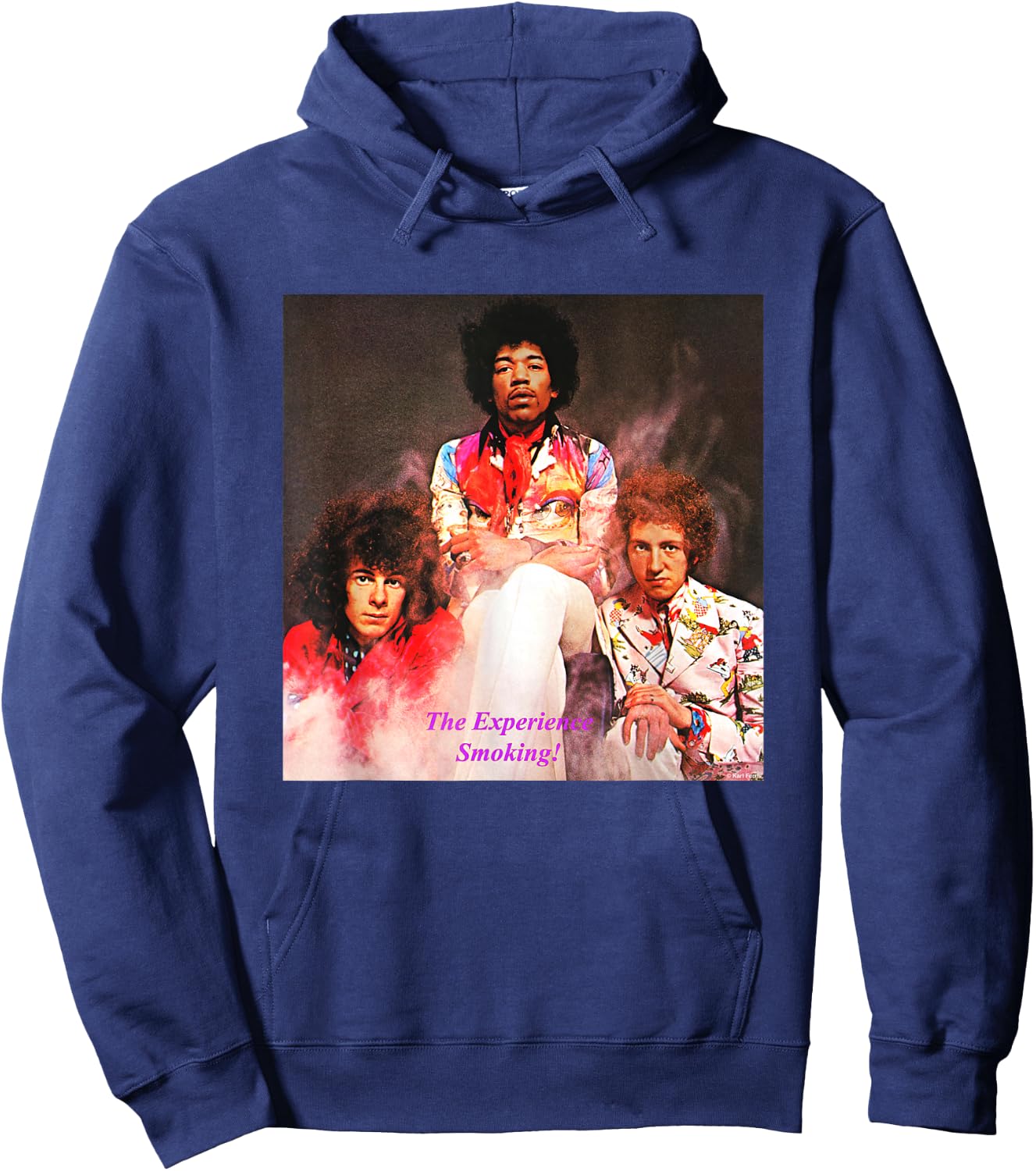Karl Ferris Electric Ladyland Jimi Hendrix Smoking Hoodie - Hoodie | Navy