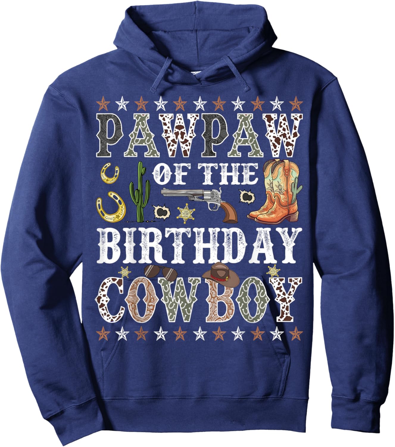 Pawpaw Of The Birthday Cowboy Rodeo Pawpaw Hoodie - Hoodie | Navy