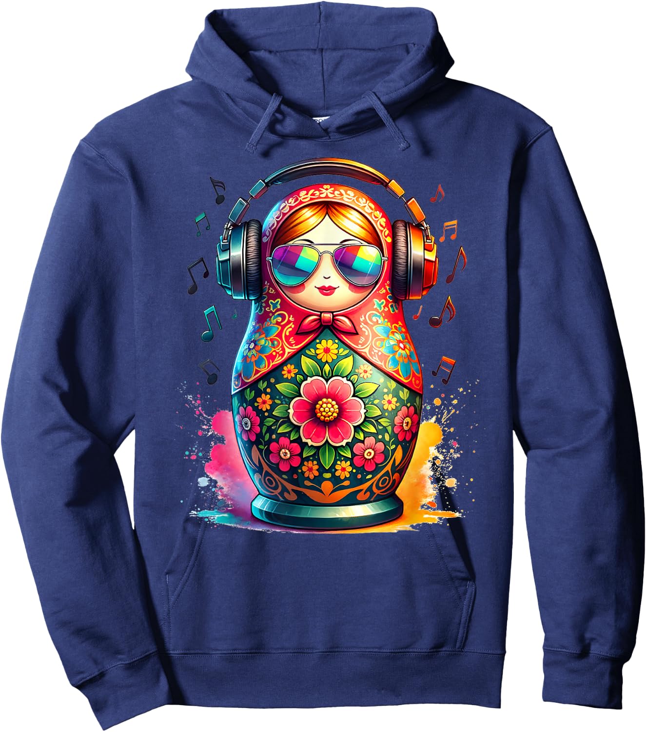 Russian Matryoshka Music Russia Russian Matryoshka Hoodie - Hoodie | Navy