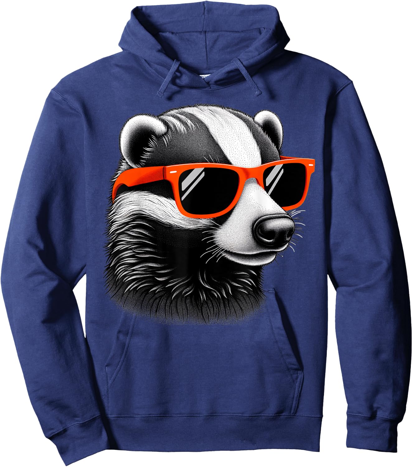 Cool Honey Badger Wearing Sunglasses Graphic Art Women Kids Hoodie - Hoodie | Navy