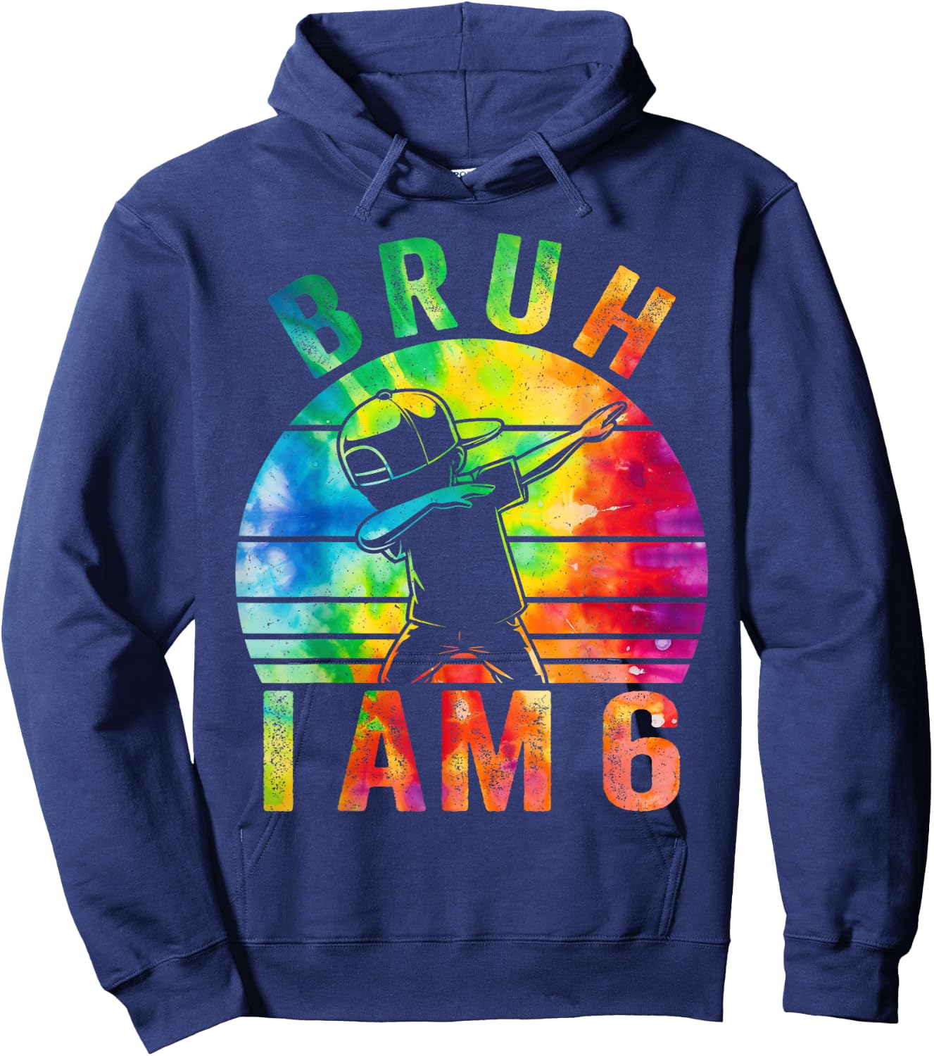 6 Year Birthday Tie Dye Dabbing Boy Bruh Its My 6th Birthday Hoodie - Hoodie | Navy