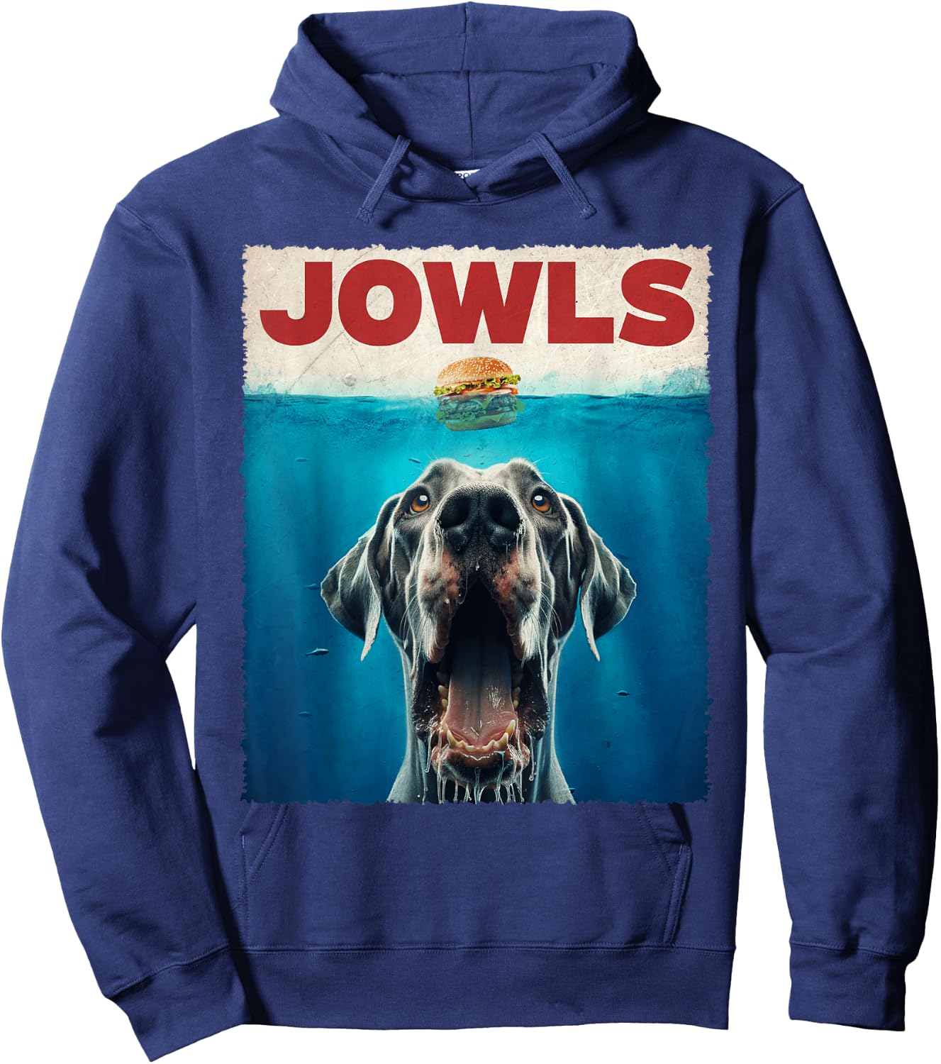 Great Dane Jowls Dogs Vintage Art Funny Animal Love Fastfood Hoodie - Hoodie | Navy