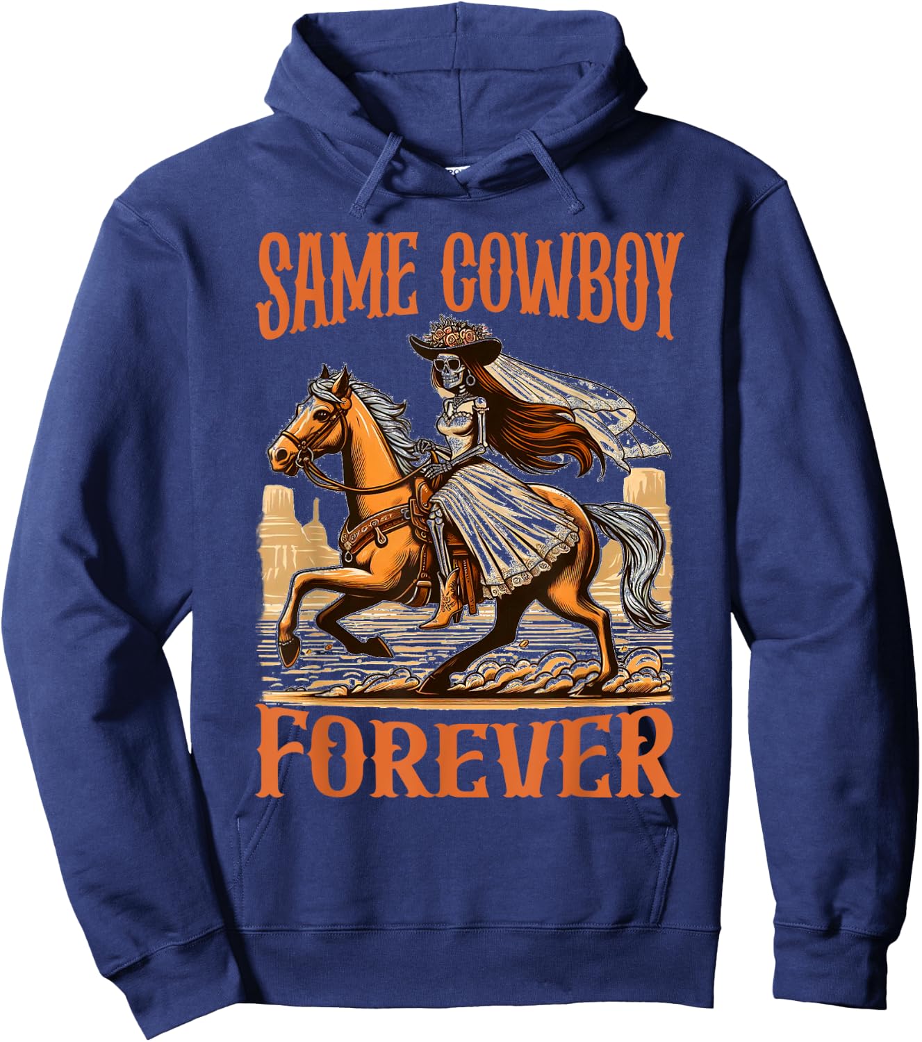 Bachelorette Rodeo Western Bride Funny Same Cowboy Forever Hoodie - Hoodie | Navy
