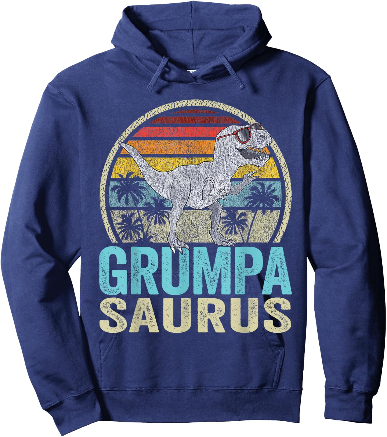 GrumpaSaurus T Rex Dinosaur Saurus Family Matching Hoodie - Hoodie | Navy