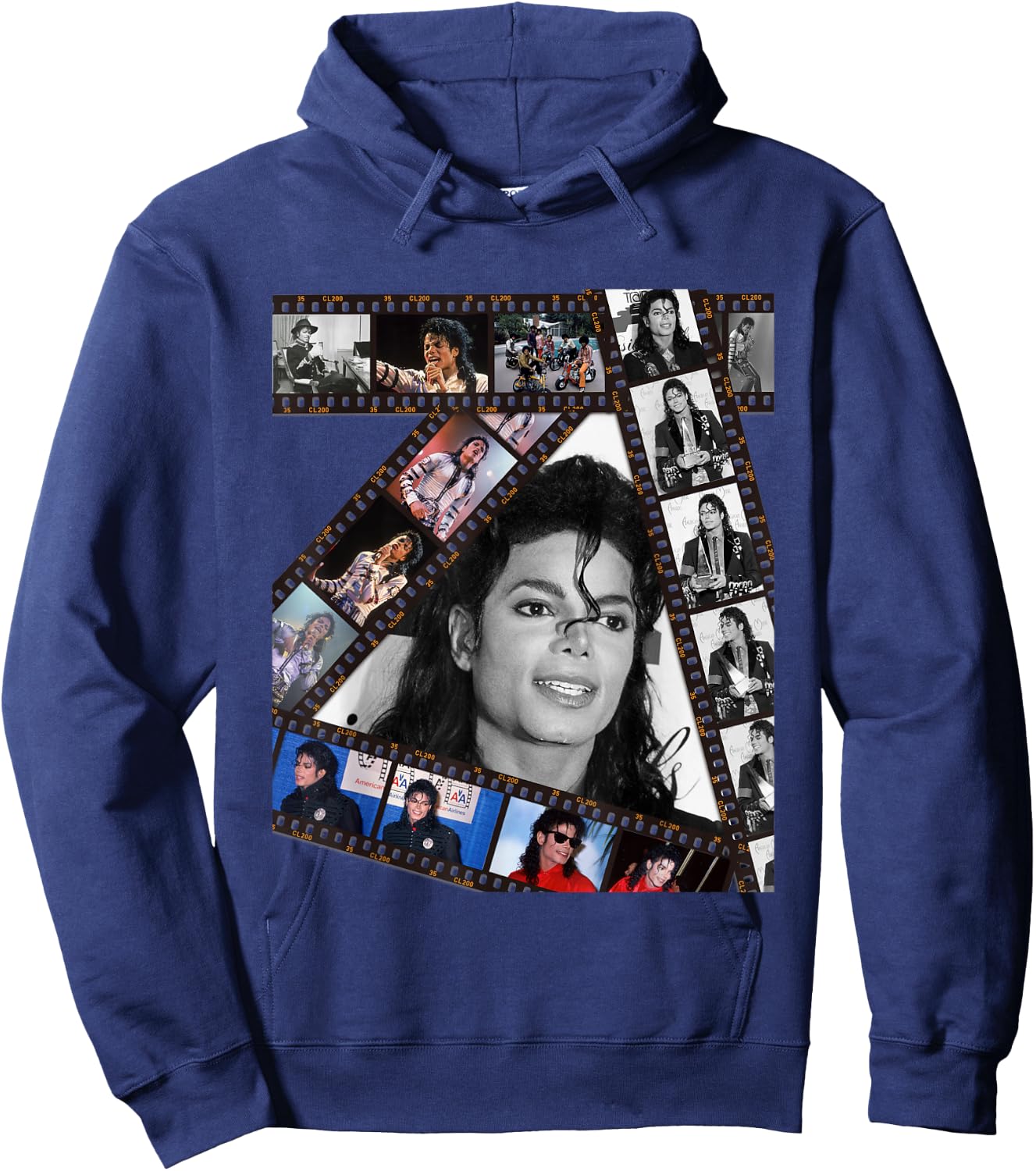 The King of Pop Michael Jackson MJ-002 Black Cotton 100% , -Adults, Small, Short Sleeve Hoodie - Hoodie | Navy
