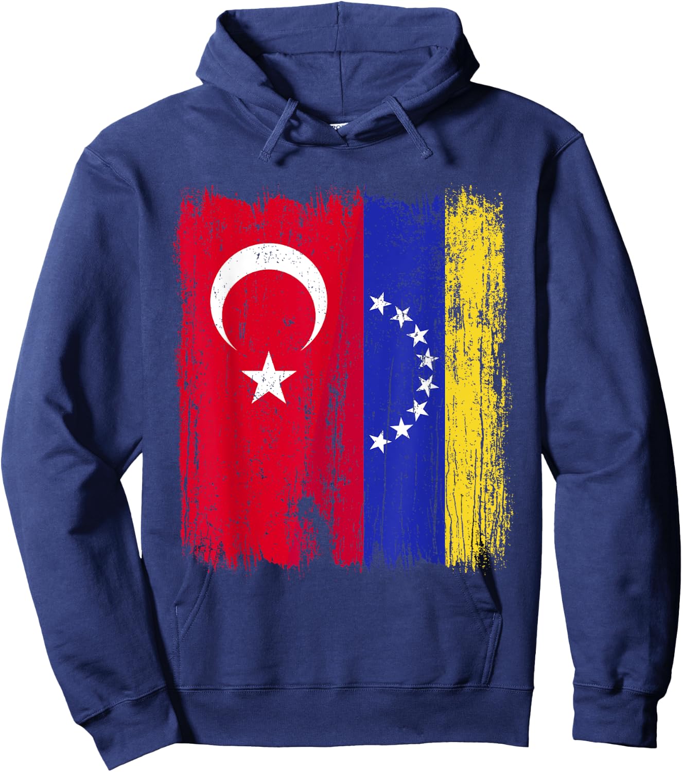 Turkey Venezuela Half Flag Turkish Venezuelan Jersey Hoodie - Hoodie | Navy