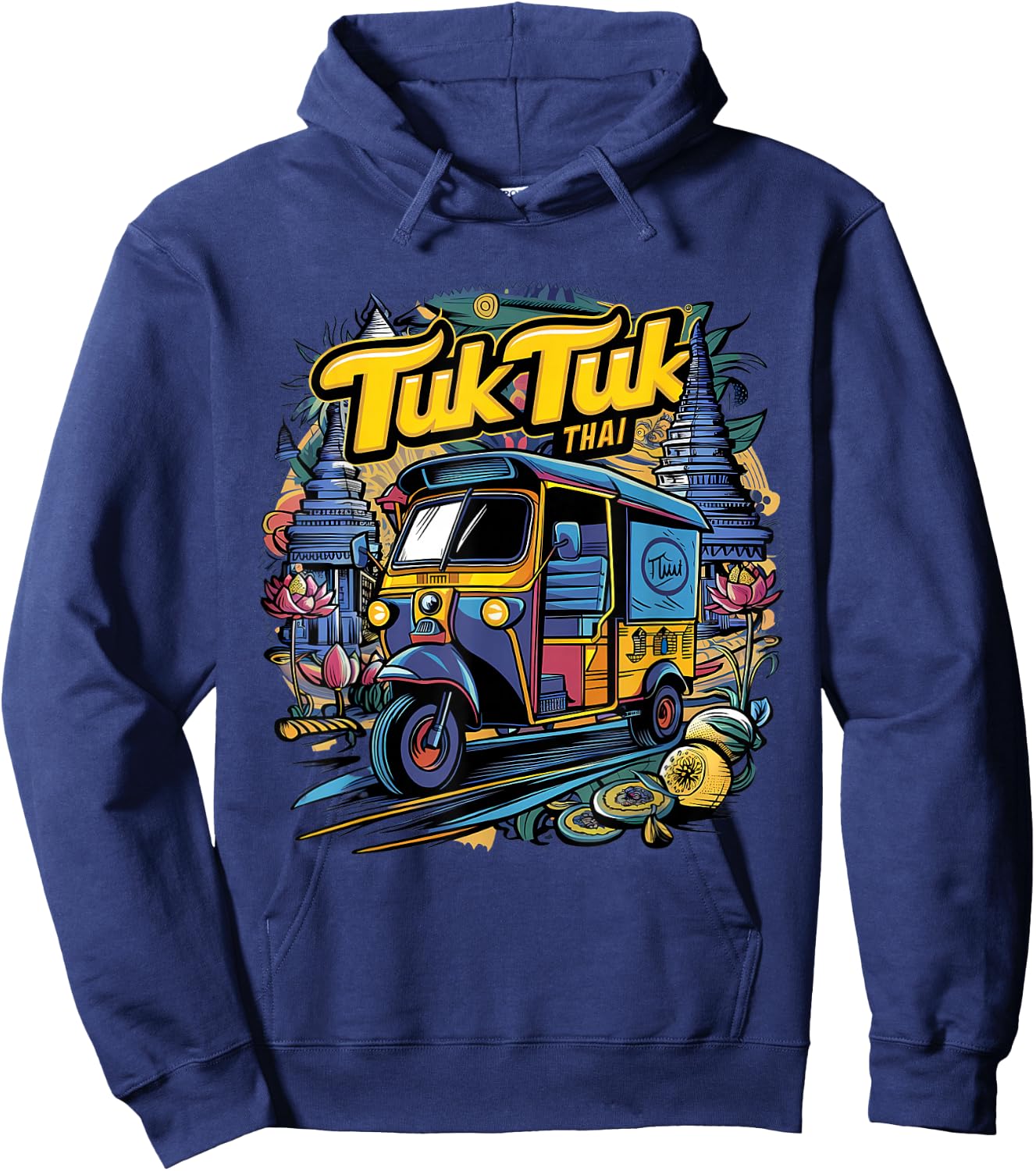 Vibrant Tuk Tuk Thai Adventure Hoodie - Hoodie | Navy