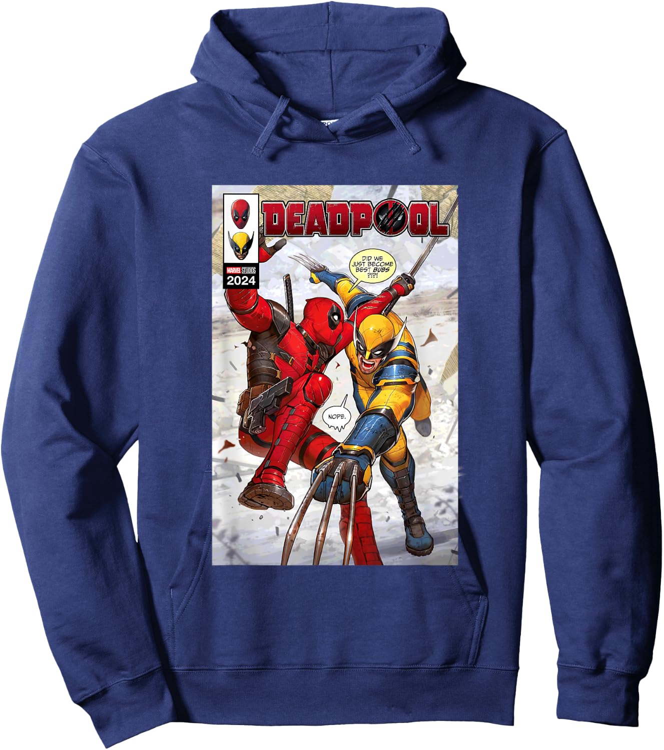 Marvel Studios Deadpool & Wolverine Comic Cover Best Bubs Hoodie - Hoodie | Navy
