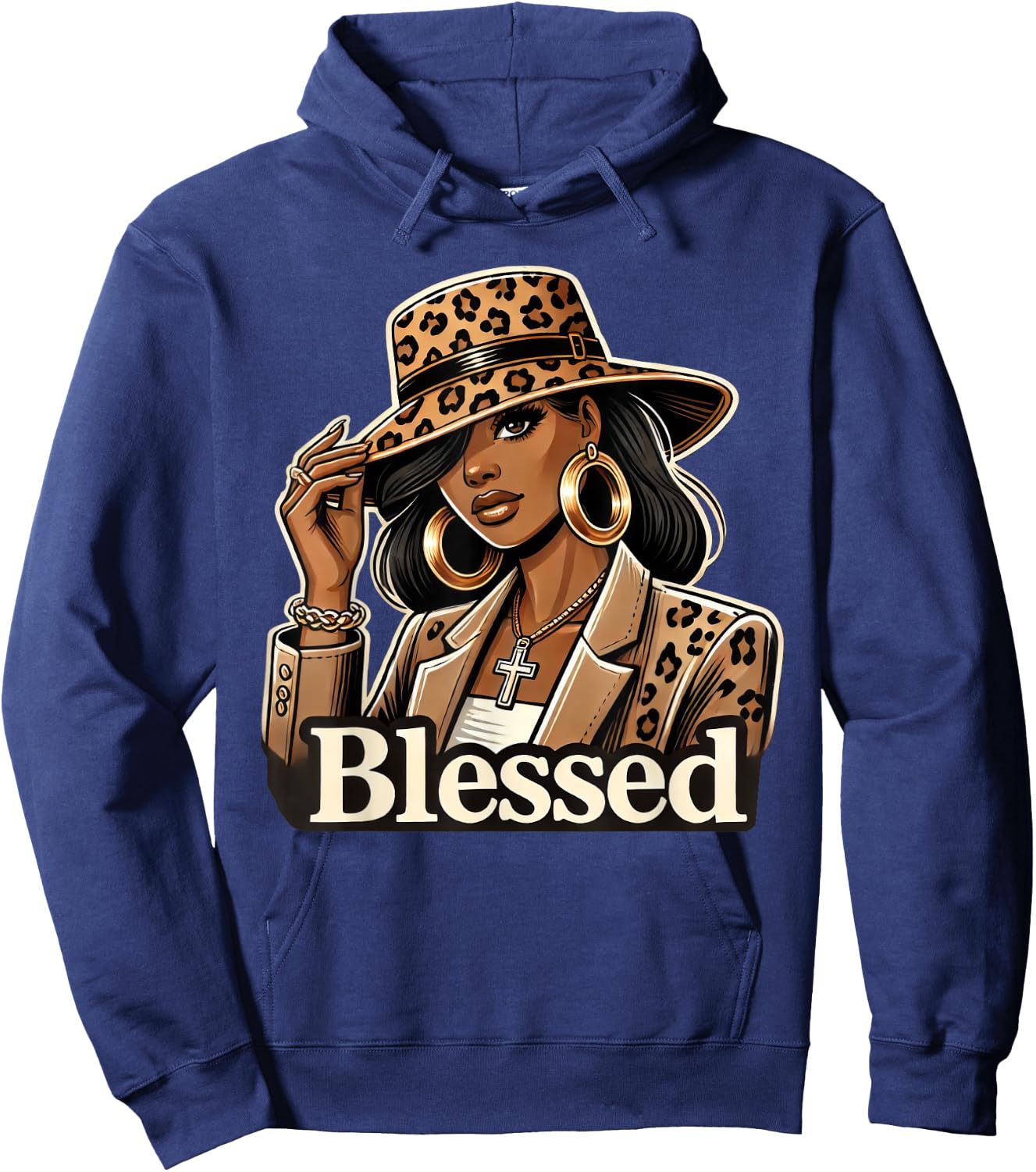 Blessed Black Cowgirl Western Swag African Christian Woman Hoodie - Hoodie | Navy