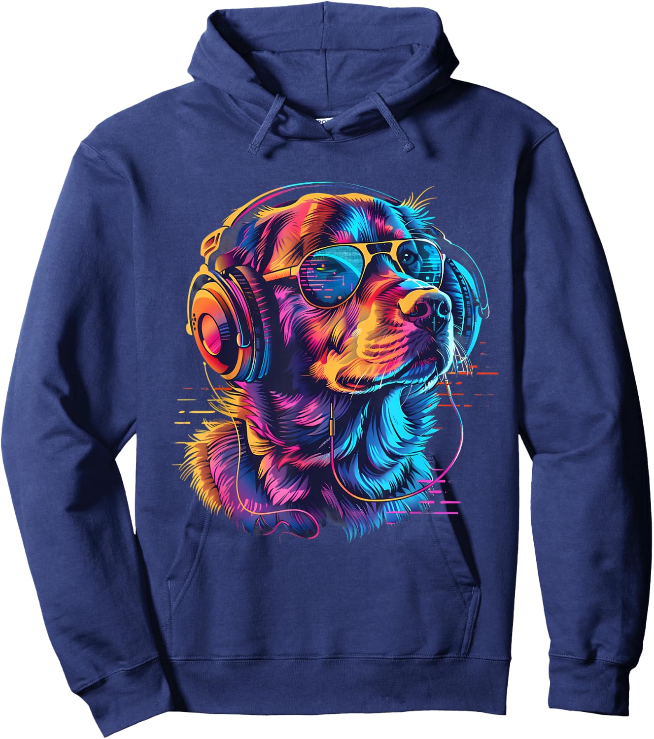 Dog DJ House Music Techno Music Headphones Beatmaker EDM Hoodie - Hoodie | Navy