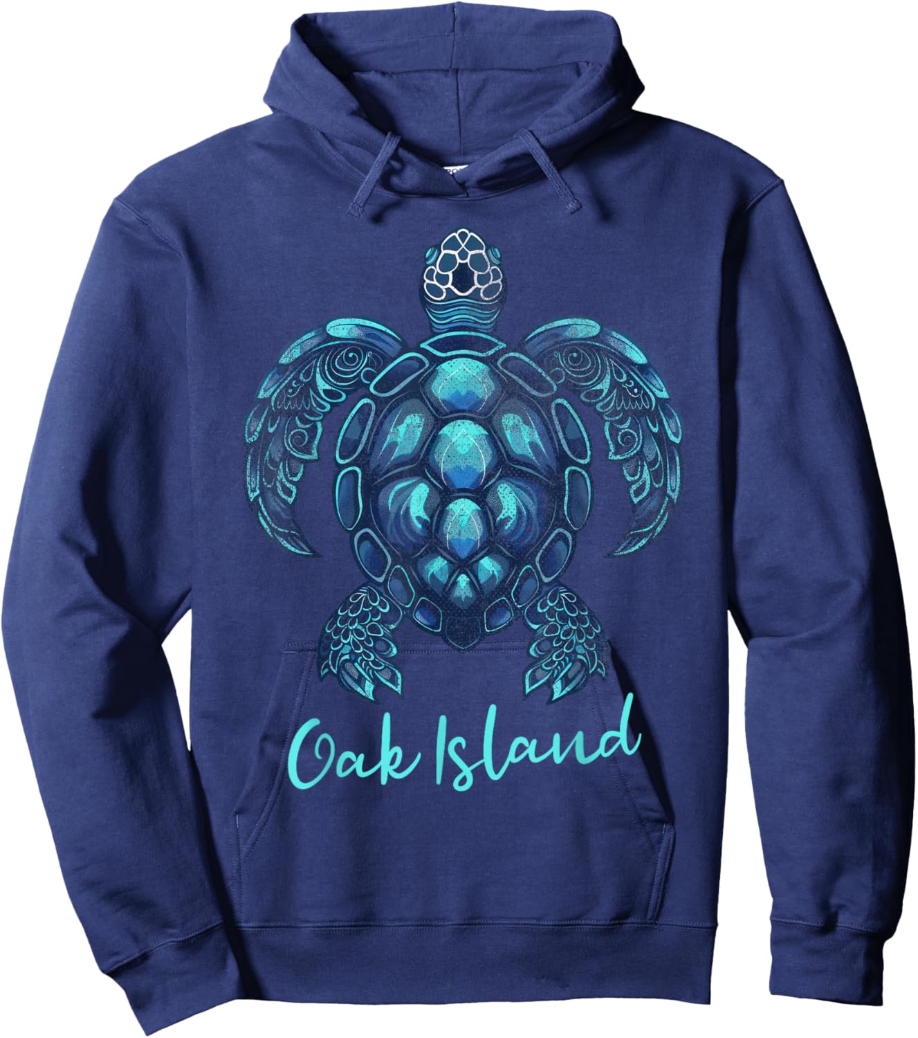 Oak Island North Carolina NC Turtle Selfie Hoodie - Hoodie | Navy
