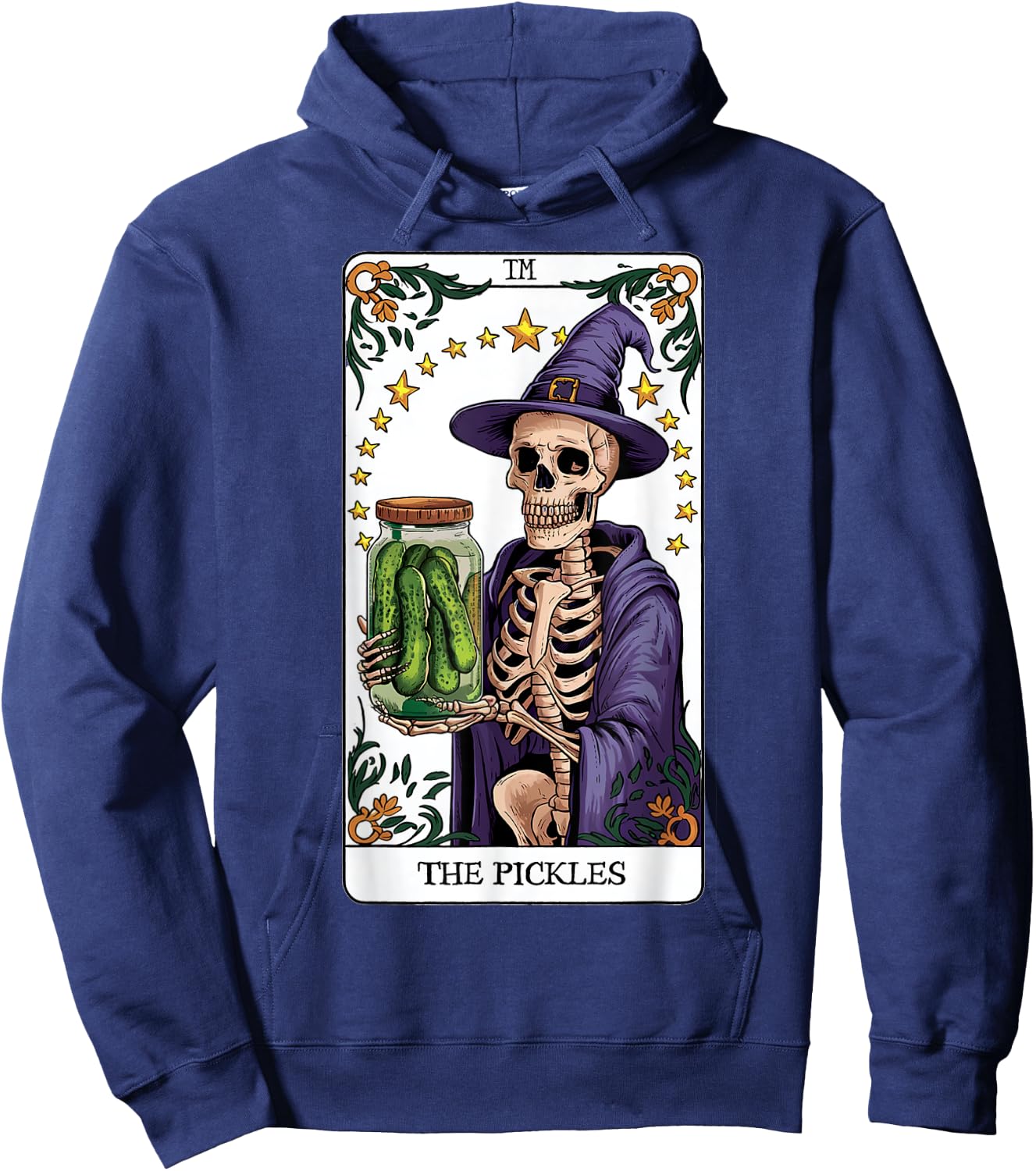 Wizard Pickles Tarot Card Skeleton Canning Season Gardener Hoodie - Hoodie | Navy