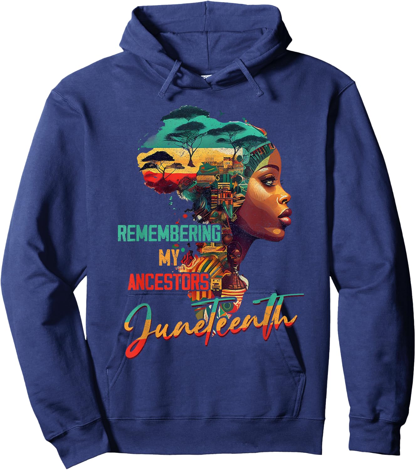 Juneteenth Remembering My Ancestor Freedom African American Hoodie - Hoodie | Navy