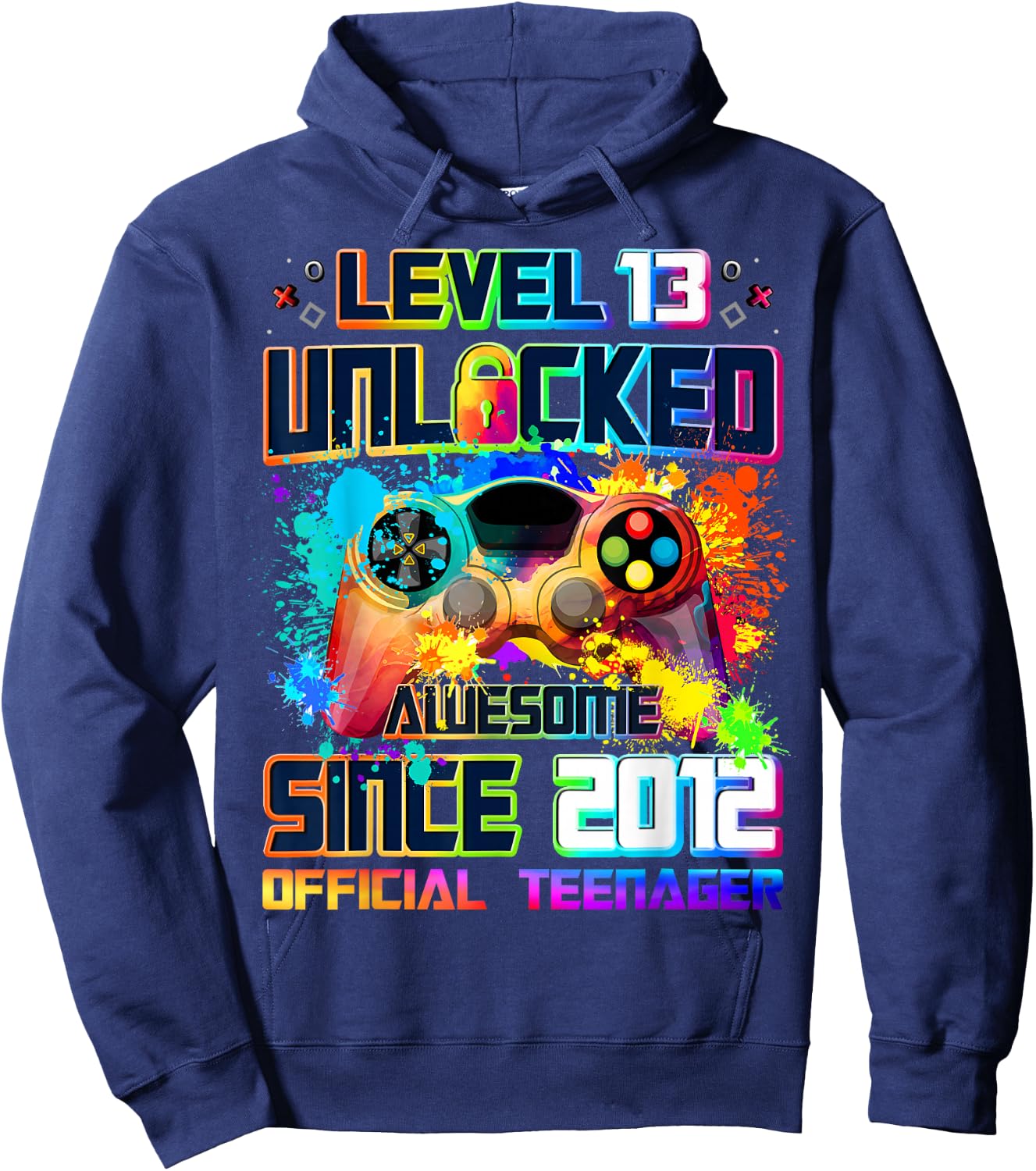 Level 13 Unlocked Awesome Since 2012 13th Birthday Gaming Hoodie - Hoodie | Navy
