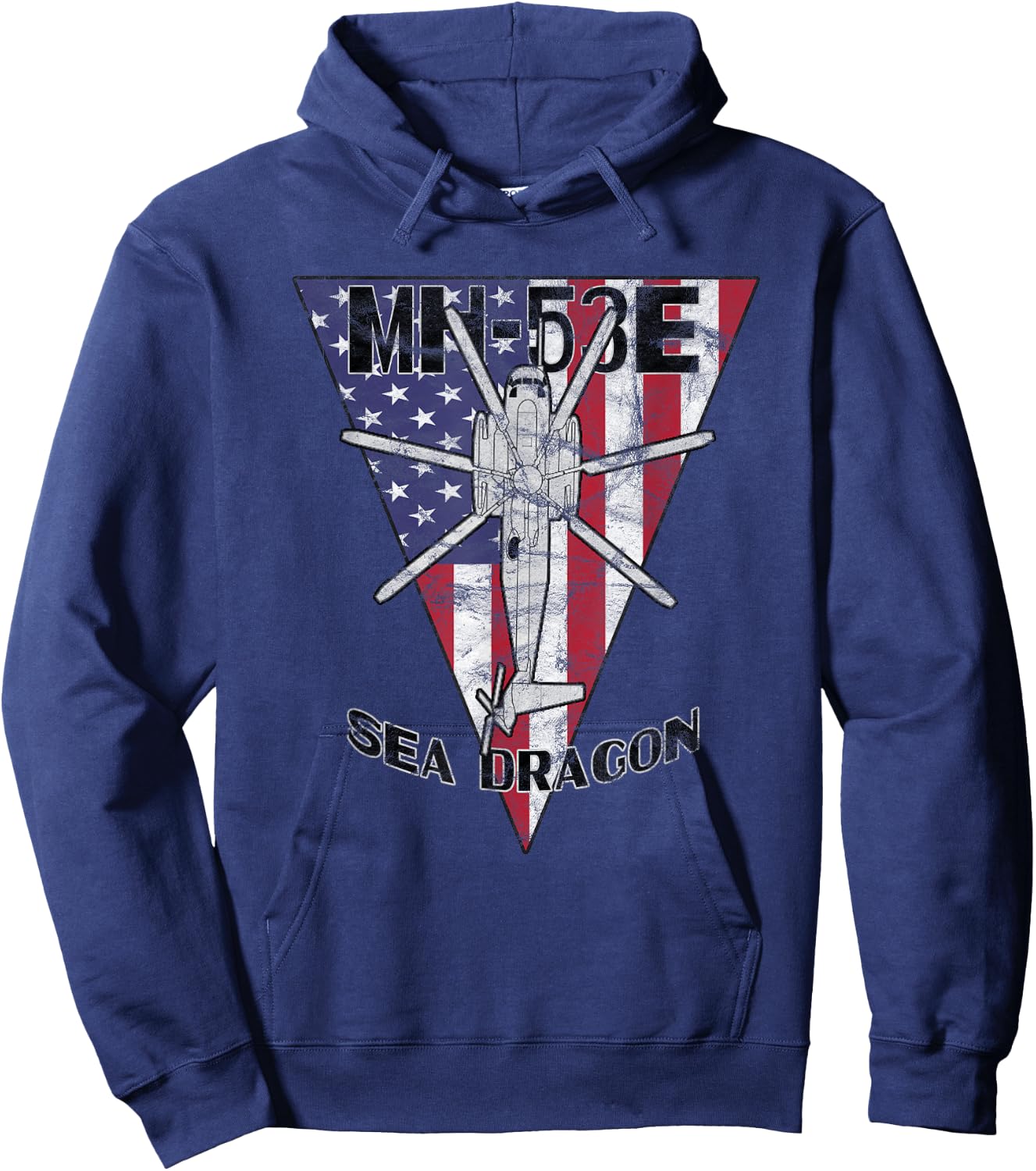 MH-53E Sea Dragon Military Helicopter Patriotic Vintage Hoodie - Hoodie | Navy