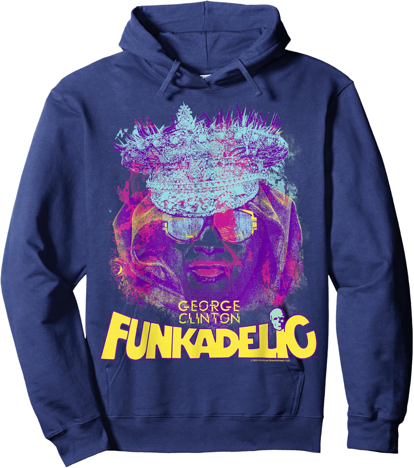 George Clinton Crown and Sunglasses Hoodie - Hoodie | Navy