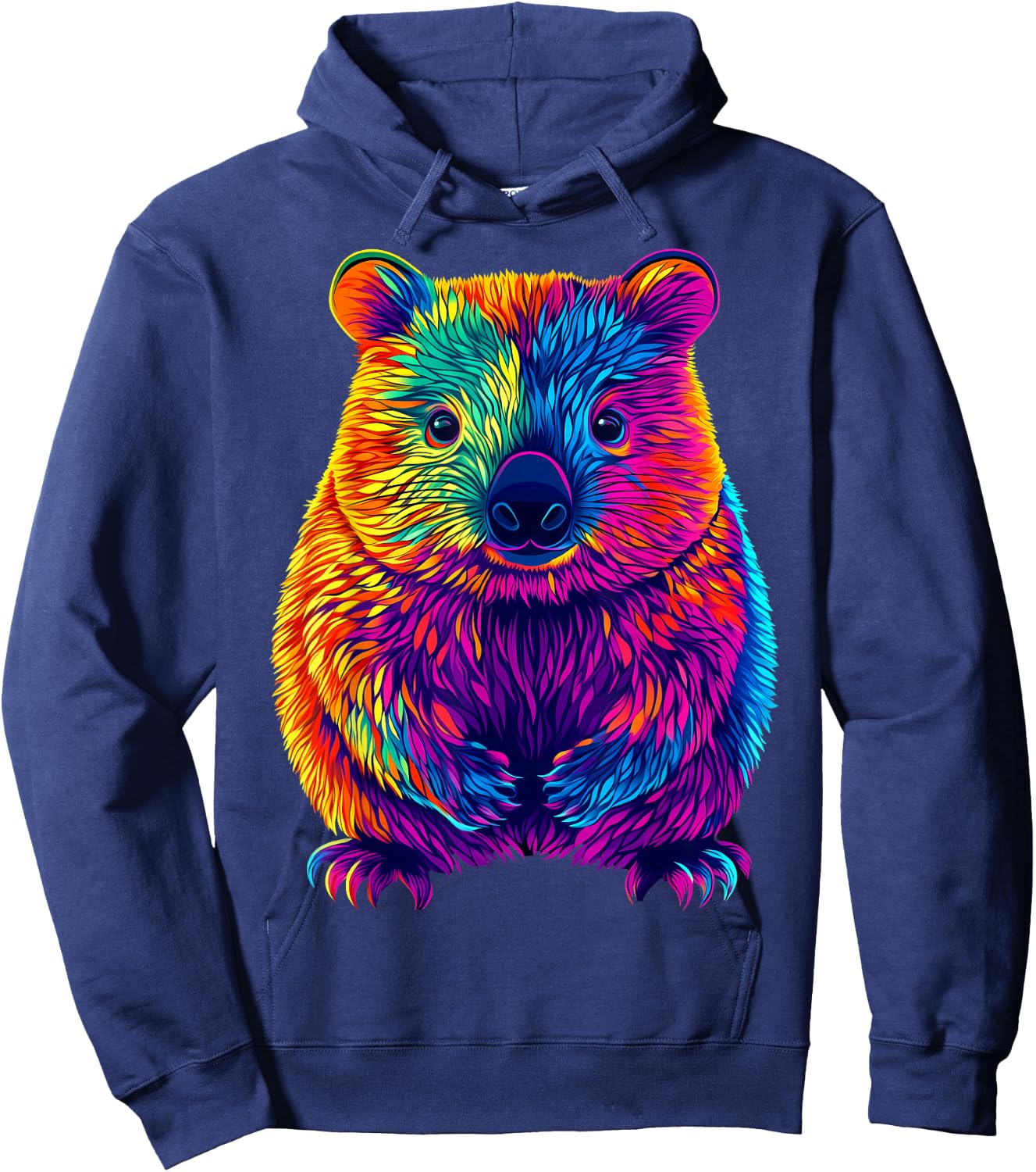 Colorful Wombat Lover Cute Australian Animals Black Hoodie - Hoodie | Navy