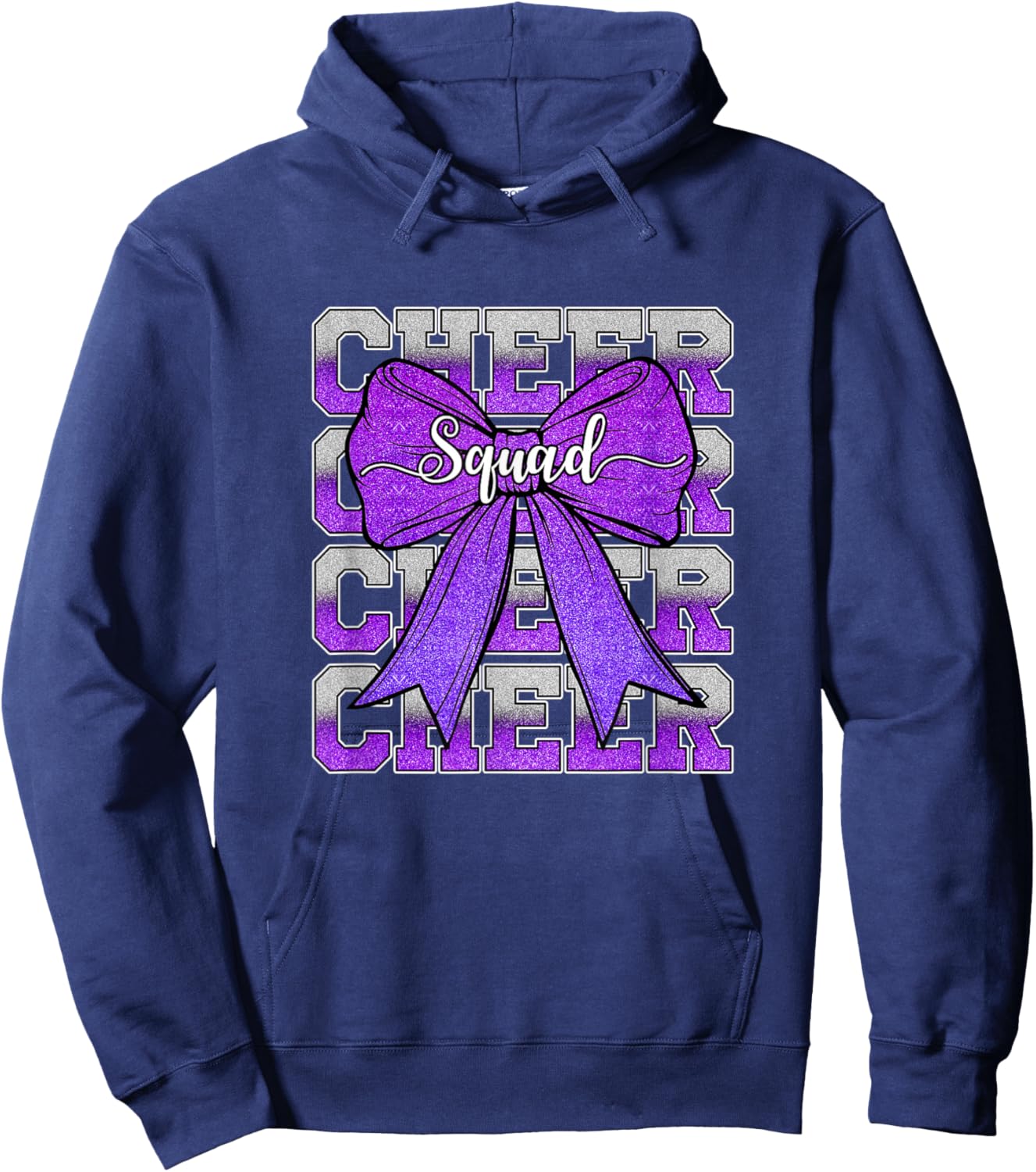 Cheer Squad Funny Cheerleader Cheerleading Coquette Purple Hoodie - Hoodie | Navy