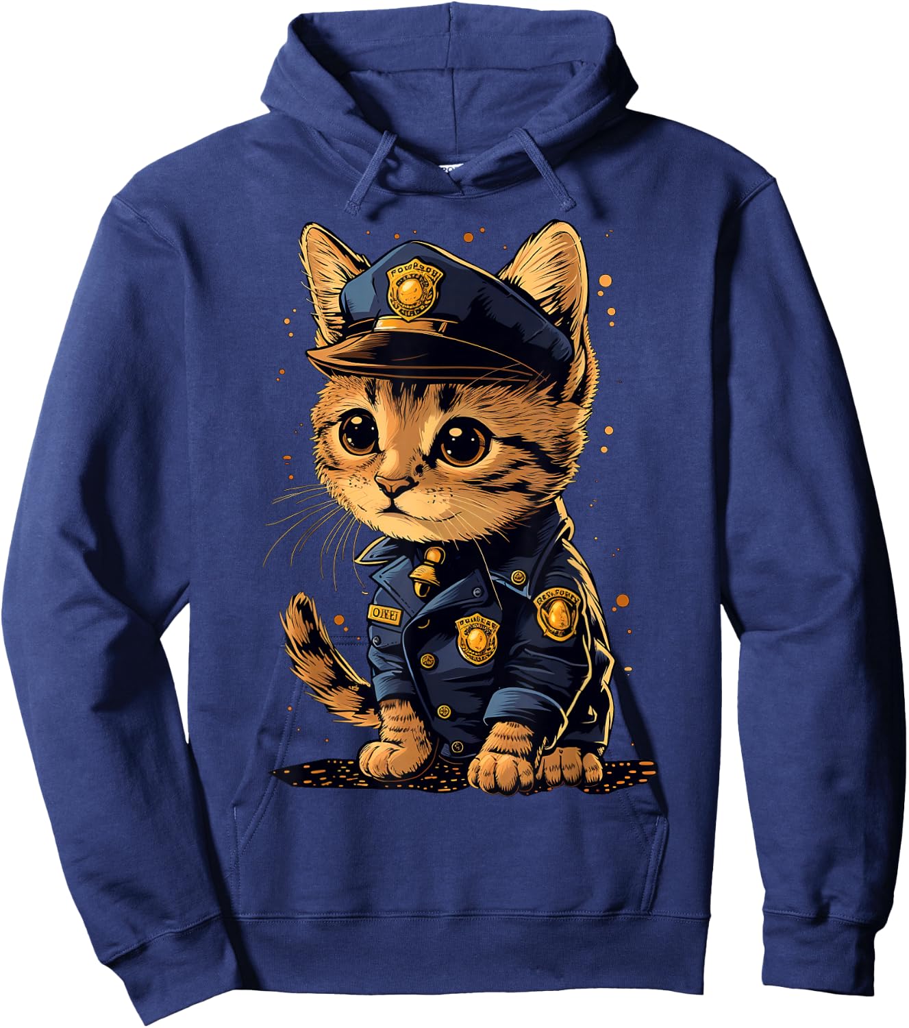 Cute working Cat Police Officer Men Women Hoodie - Hoodie | Navy