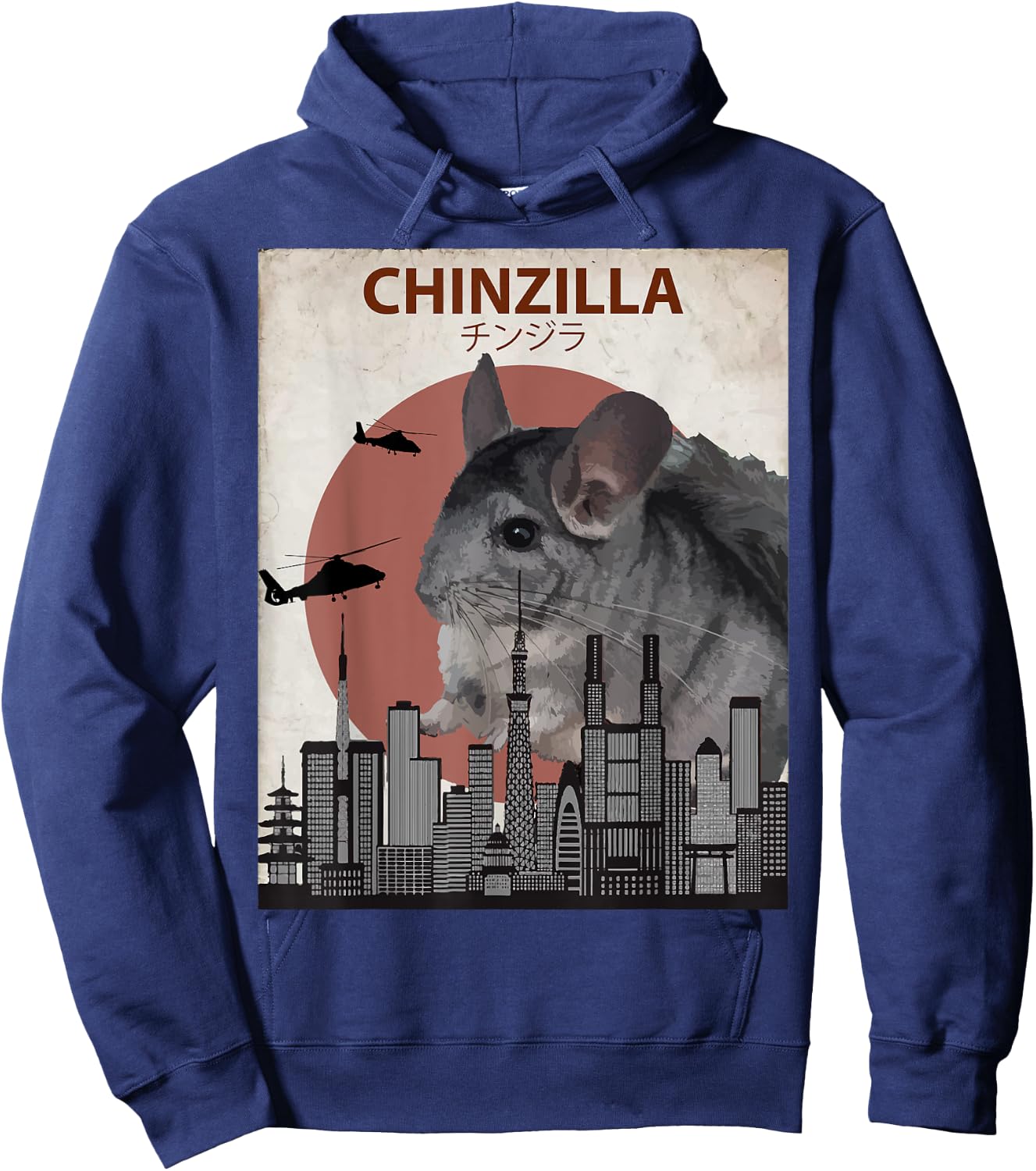 Chinzilla Funny Chinchilla | Chinchilla Lovers Gift Hoodie - Hoodie | Navy