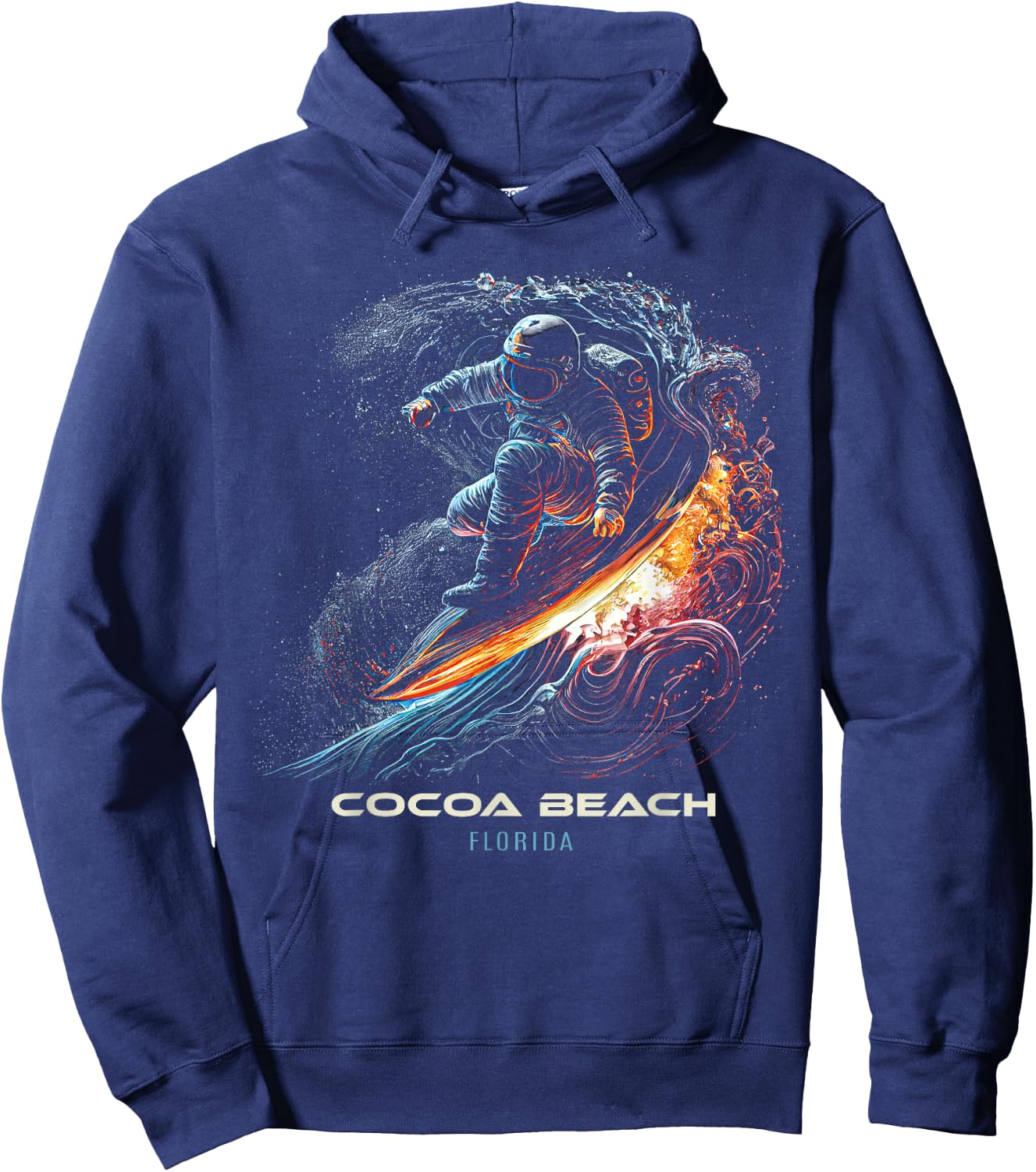 Cocoa Beach Florida Surfing Surfboard Hoodie - Hoodie | Navy