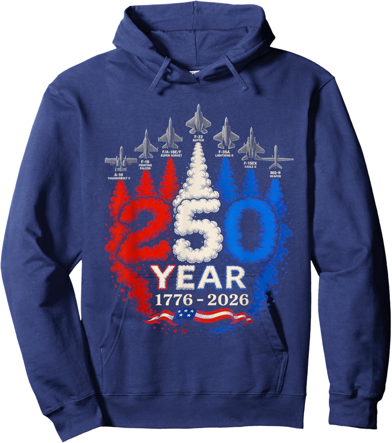 250 Anniversary USA 250th American 250 Years 4th July 2026 Hoodie - Hoodie | Navy