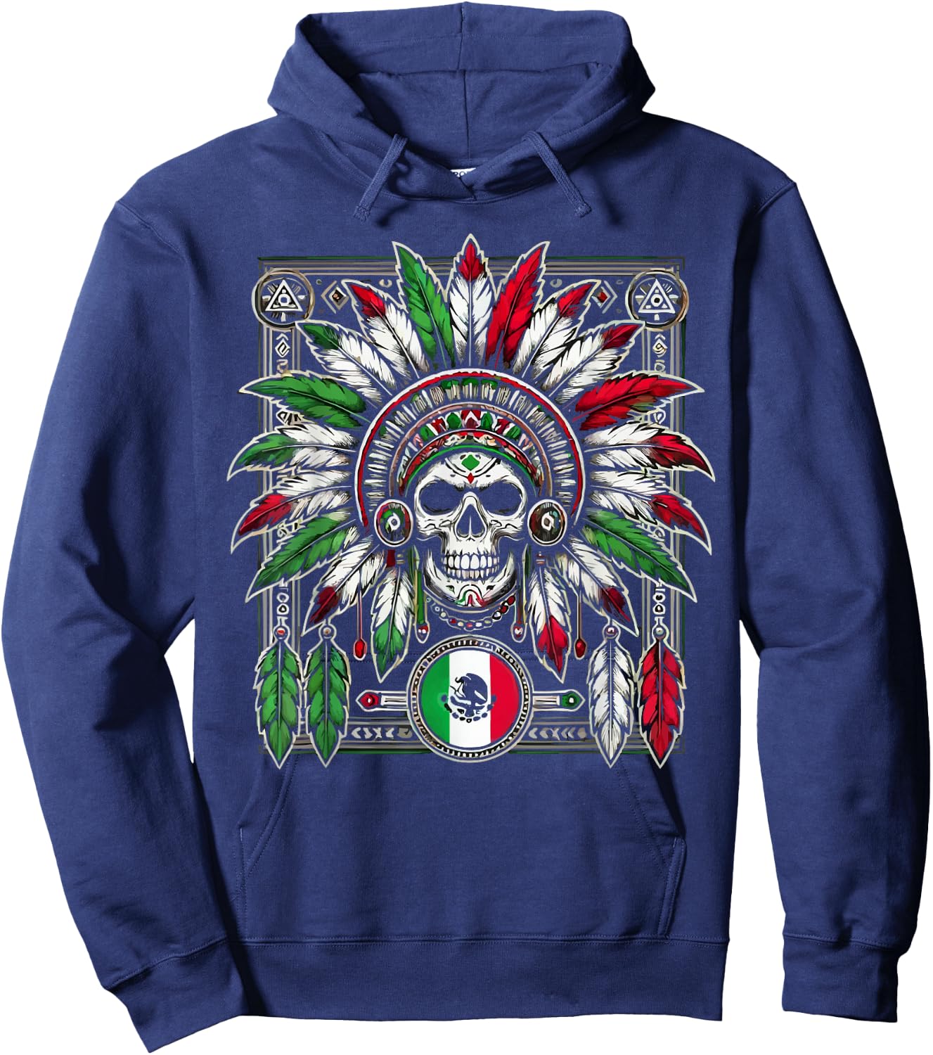 Aztec Warrior Mayan Indigenous Mexican Aztec Jaguar Hoodie - Hoodie | Navy