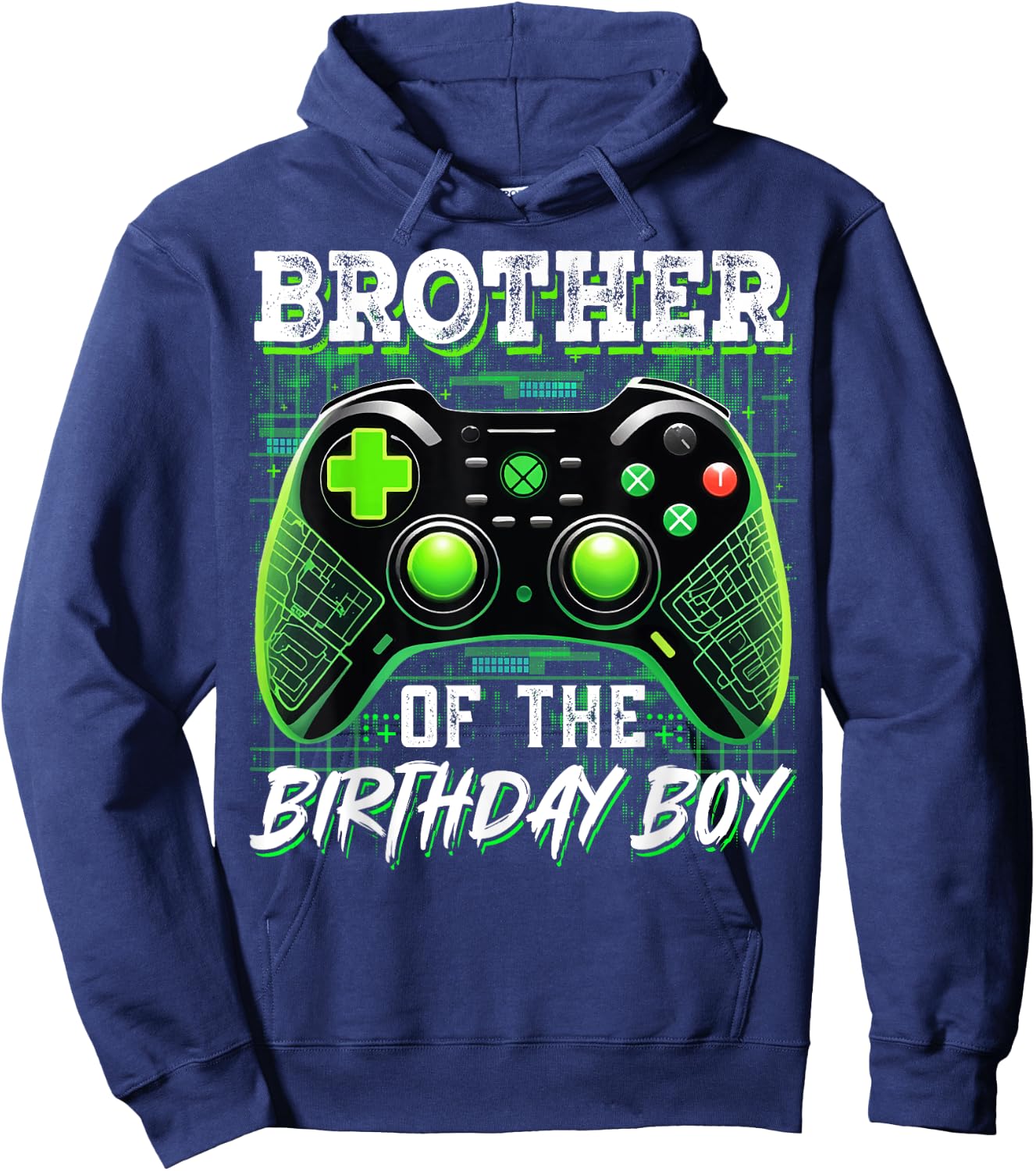 Brother Of The Birthday Boy Matching Video Gamer Birthday Hoodie - Hoodie | Navy