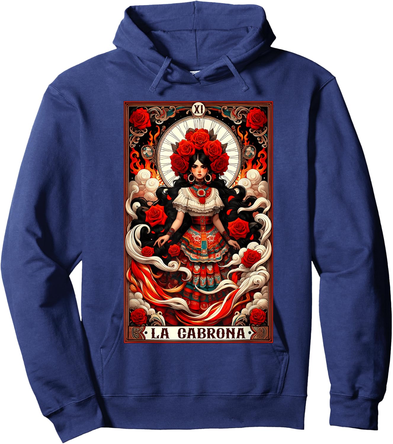 La Cabrona Latina Tarot Card Chicana Hispanic Heritage Month Hoodie - Hoodie | Navy