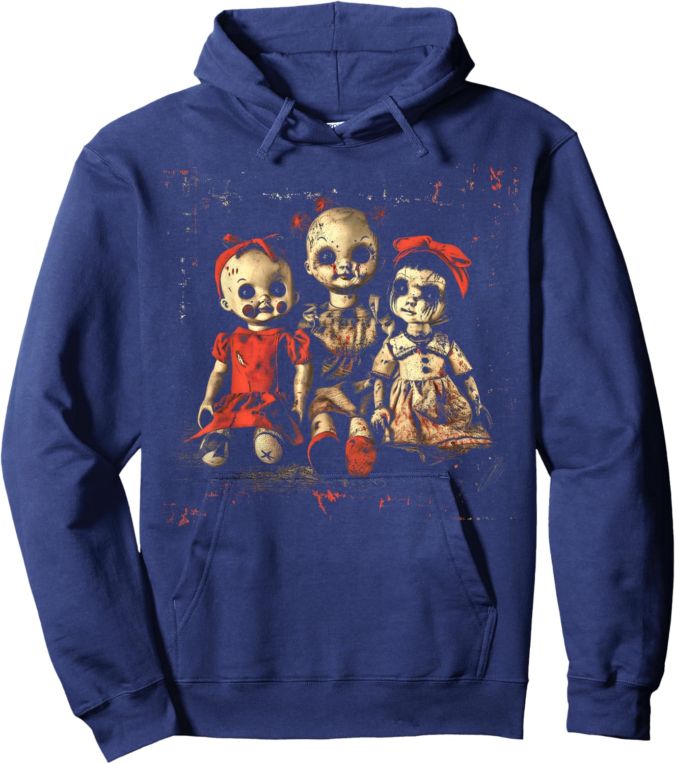 Scary Doll Horror Movie Creepy Haunted Toy Goth Alt Emo Hoodie - Hoodie | Navy