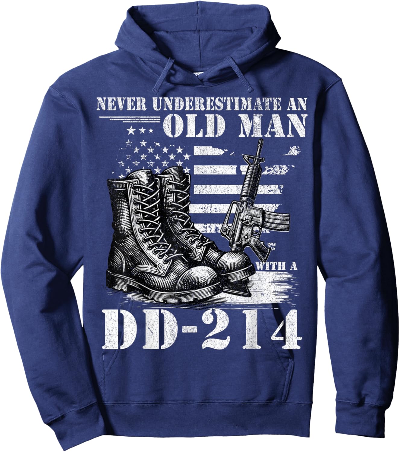 DD 214 Alumni Never Underestimate An Old Man With A DD-214 Hoodie - Hoodie | Navy