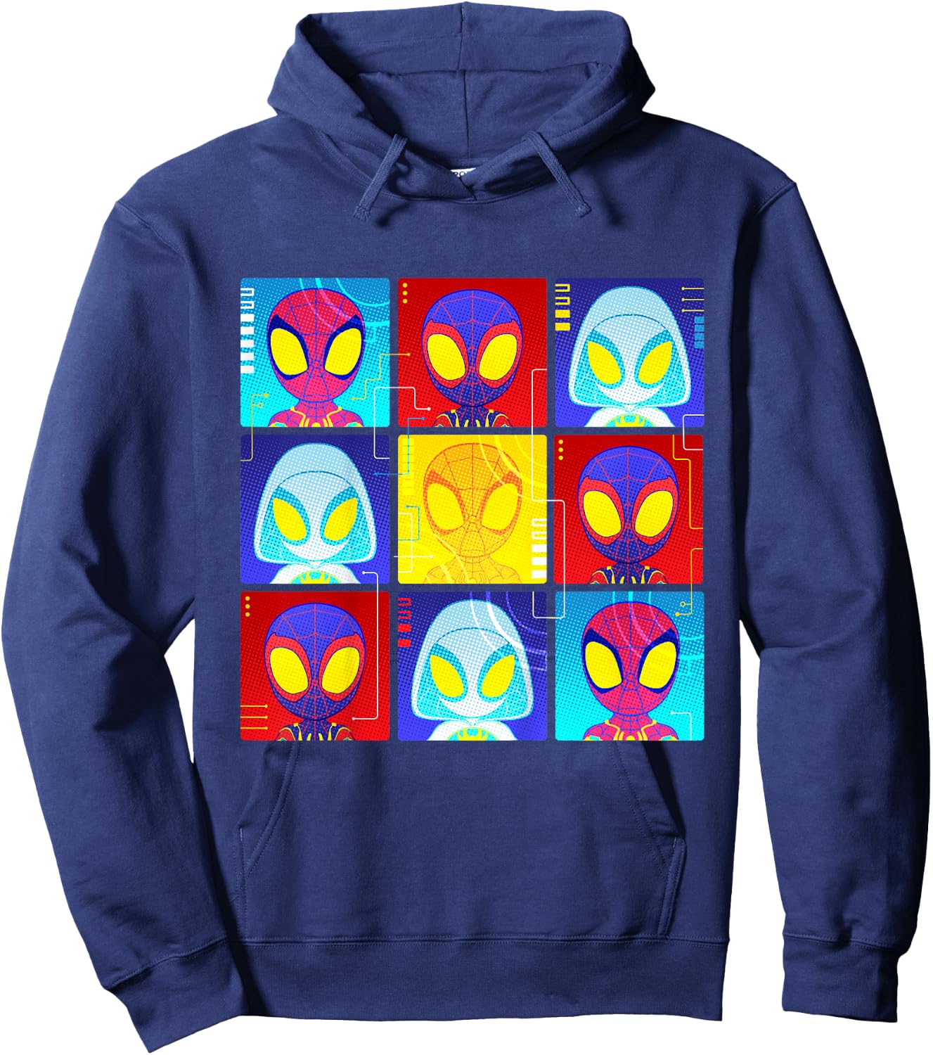 Marvel Spidey and His Amazing Friends Web-Spinners Face Grid Hoodie - Hoodie | Navy