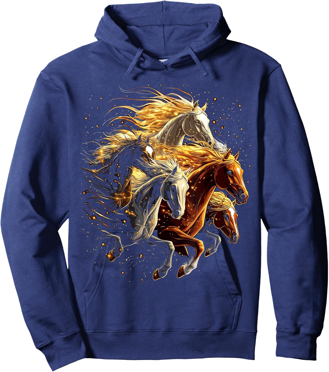 Galloping Horses Horse Riding on Horseback Girl Hoodie - Hoodie | Navy