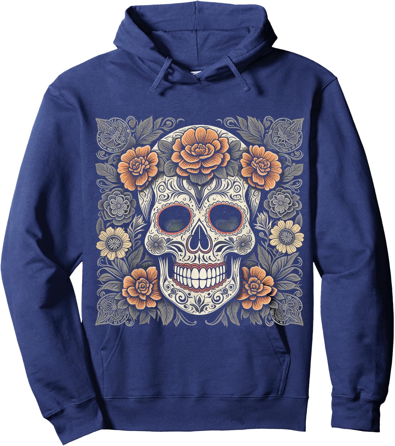 De Los Muertos Day of the Dead Sugar Skull Halloween Women Hoodie - Hoodie | Navy