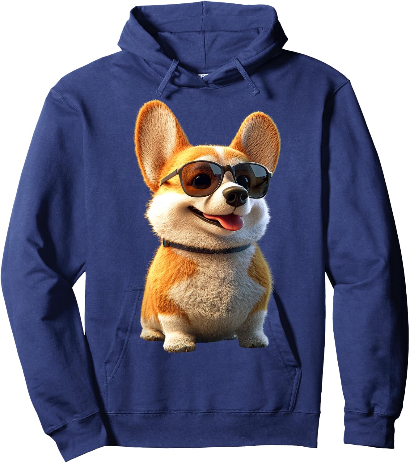 Corgi with Sunglasses Welsh Corgis Dogs Cute Welsh Corgi Hoodie - Hoodie | Navy