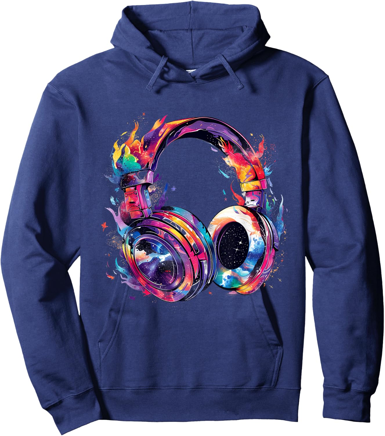 Headphones Music DJ Beatmaker Artwork Splash Dance Music Hoodie - Hoodie | Navy