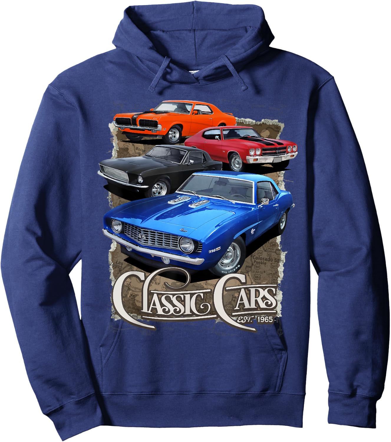 1970 64 65 66 67 68 69 71 72 Chevelle Chevys SS Muscle Car Hoodie - Hoodie | Navy
