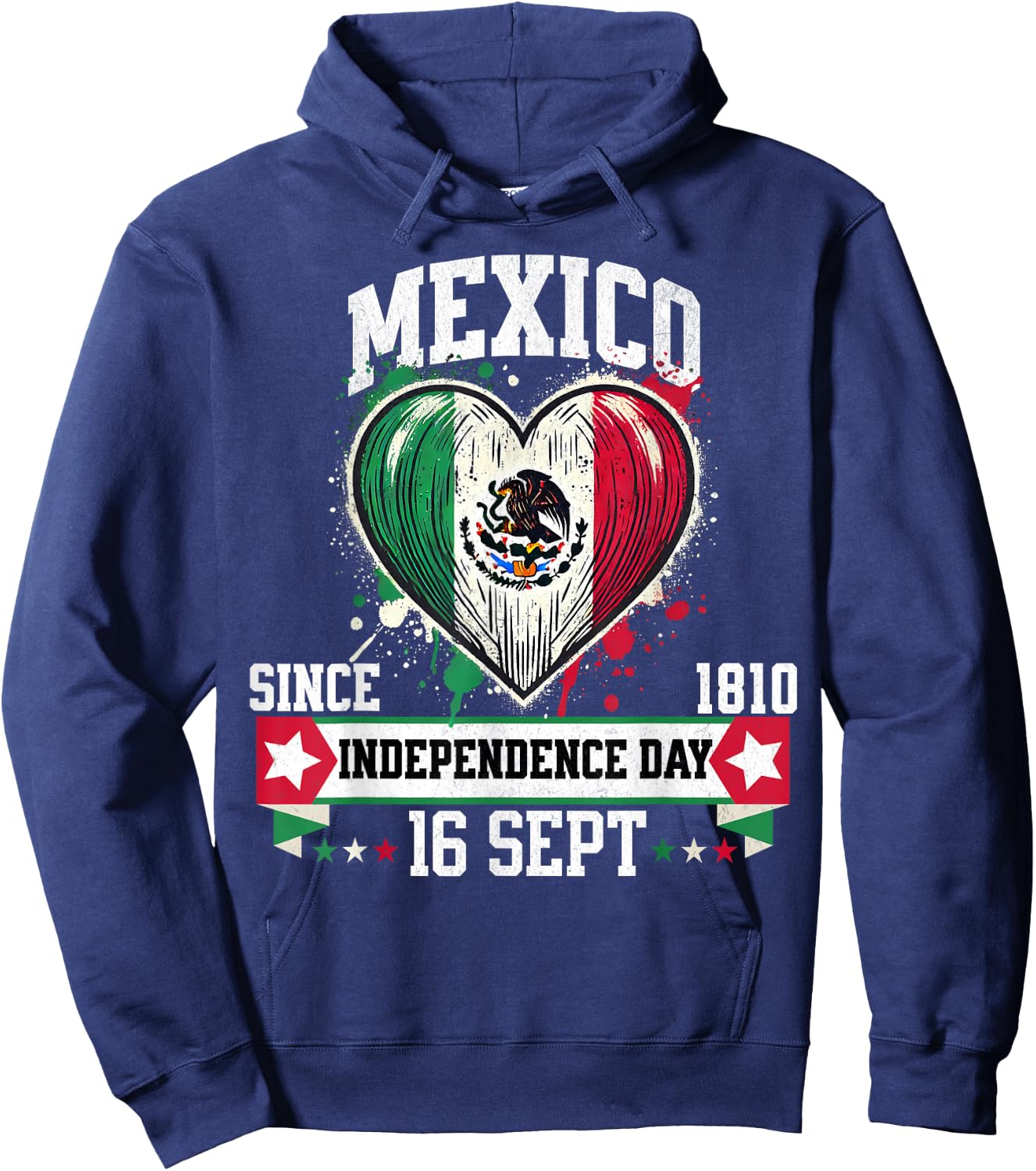 Mexico Flag Vintage Mexican Men Women Patriotic Mexican Flag Hoodie - Hoodie | Navy