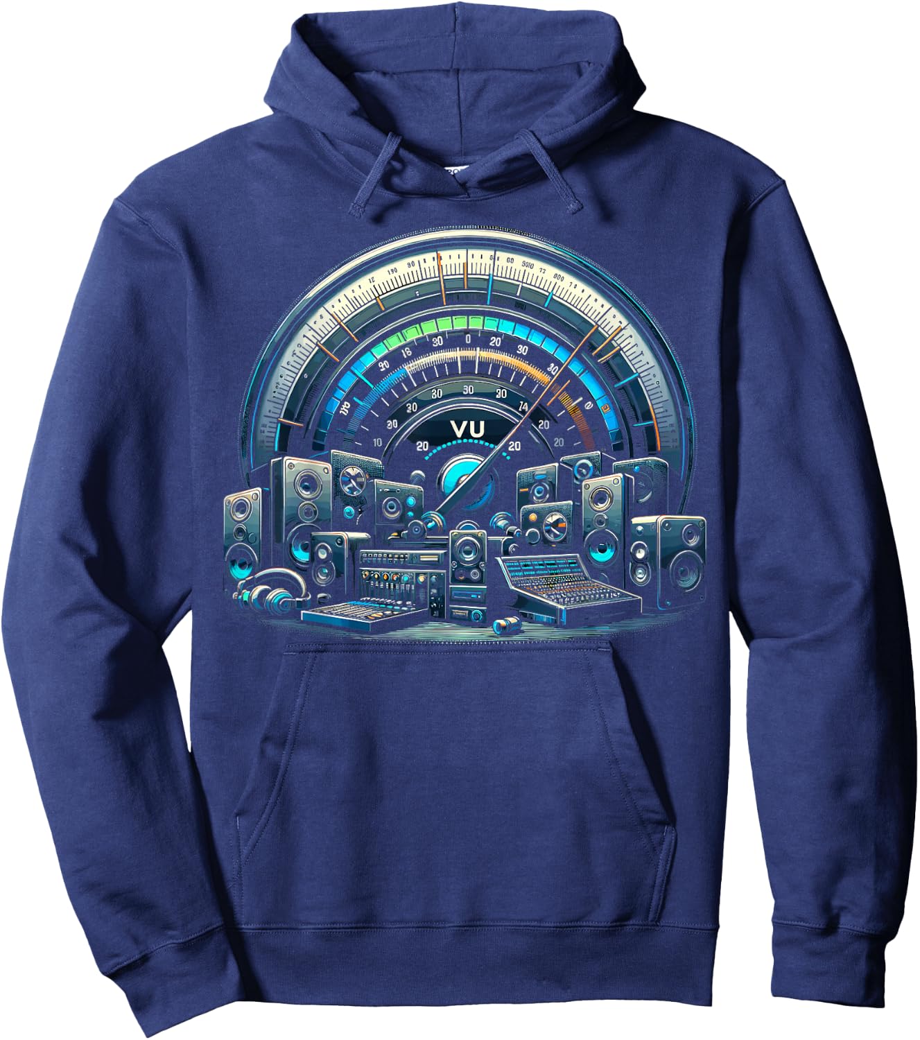 VU Meter Audiopile Analog Music Sound Engineer Hoodie - Hoodie | Navy