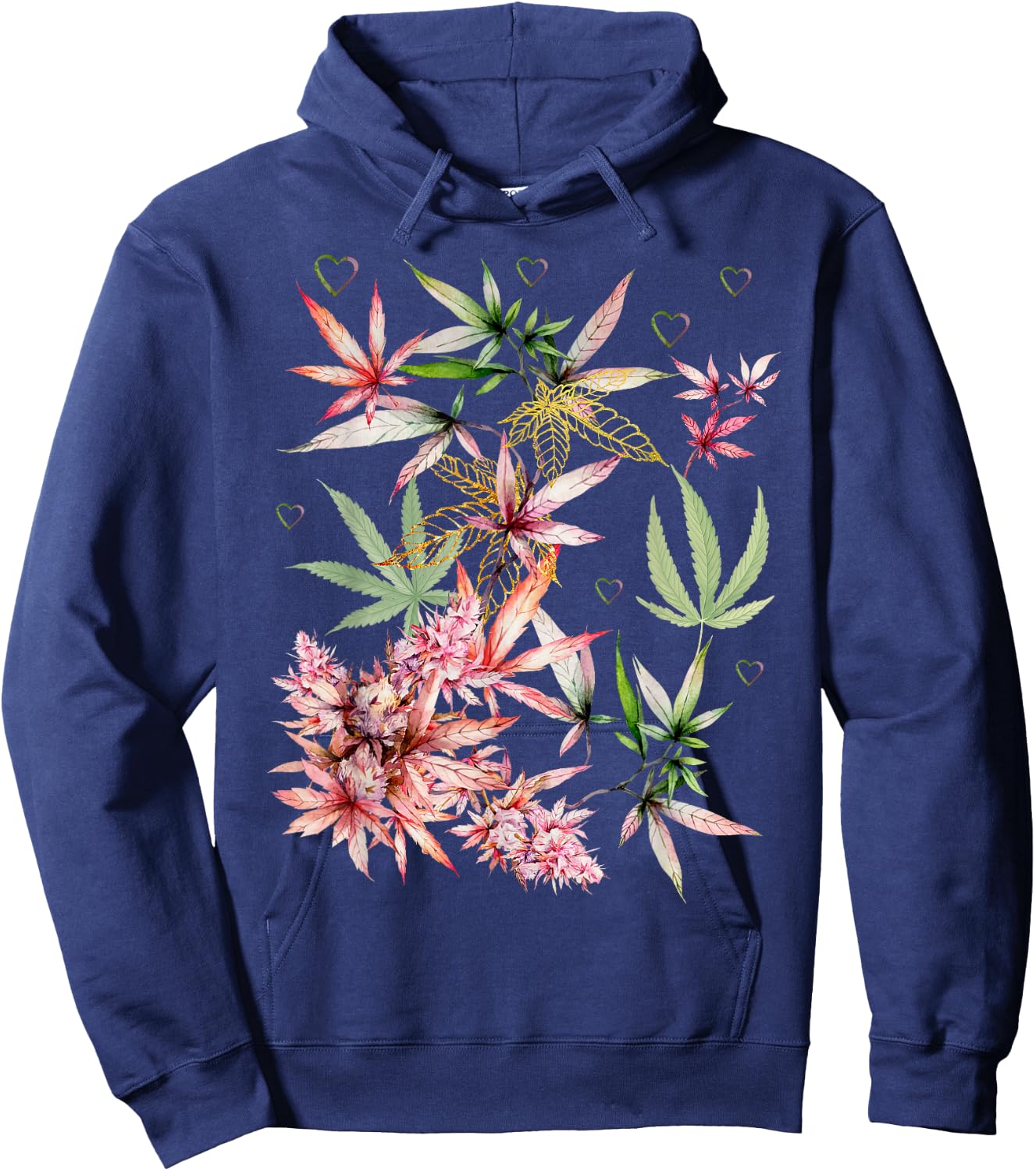 Vintage Marijuana Pot Leaf Flower Weed Cannabis Men Women Hoodie - Hoodie | Navy