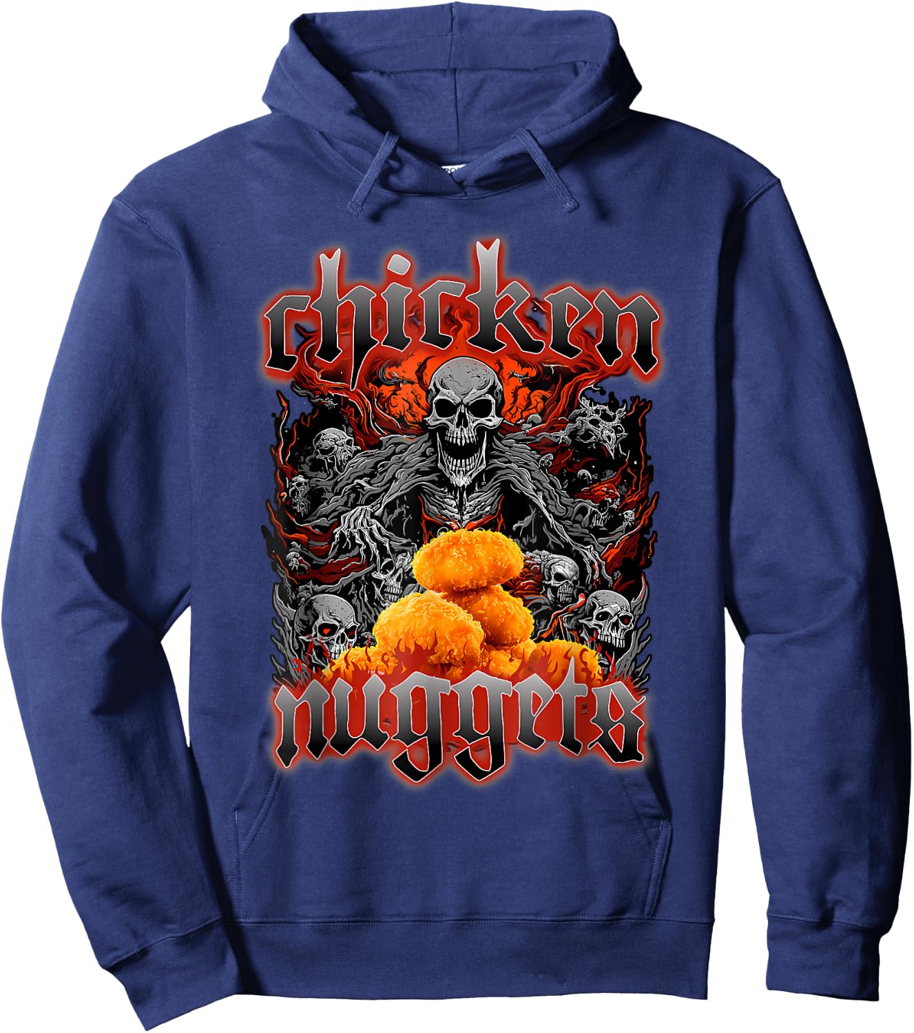 Chicken Nuggets Heavy Metal World Tour Hardcore Music Hoodie - Hoodie | Navy