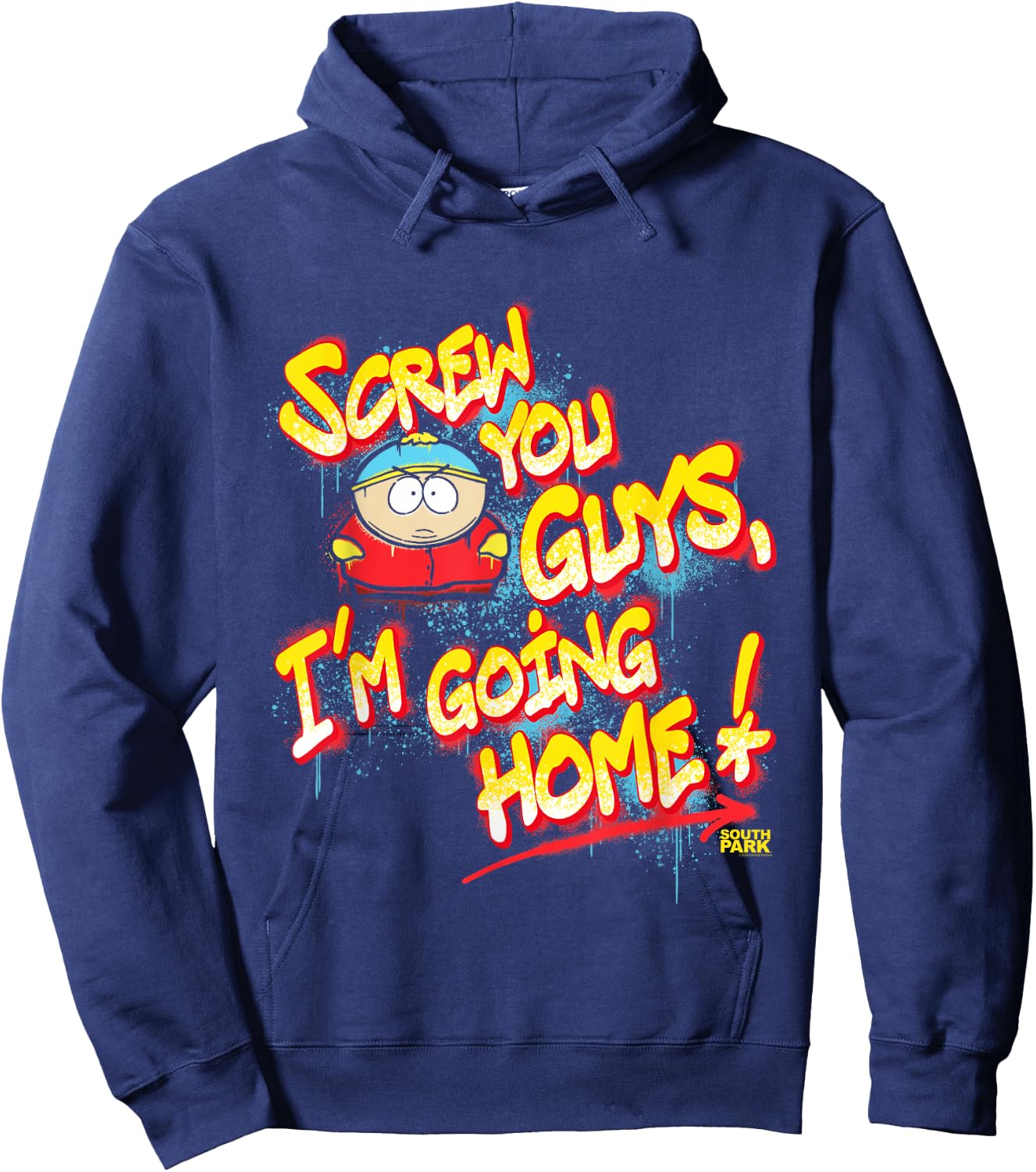 South Park Cartman Screw You Guys Graffiti Hoodie - Hoodie | Navy